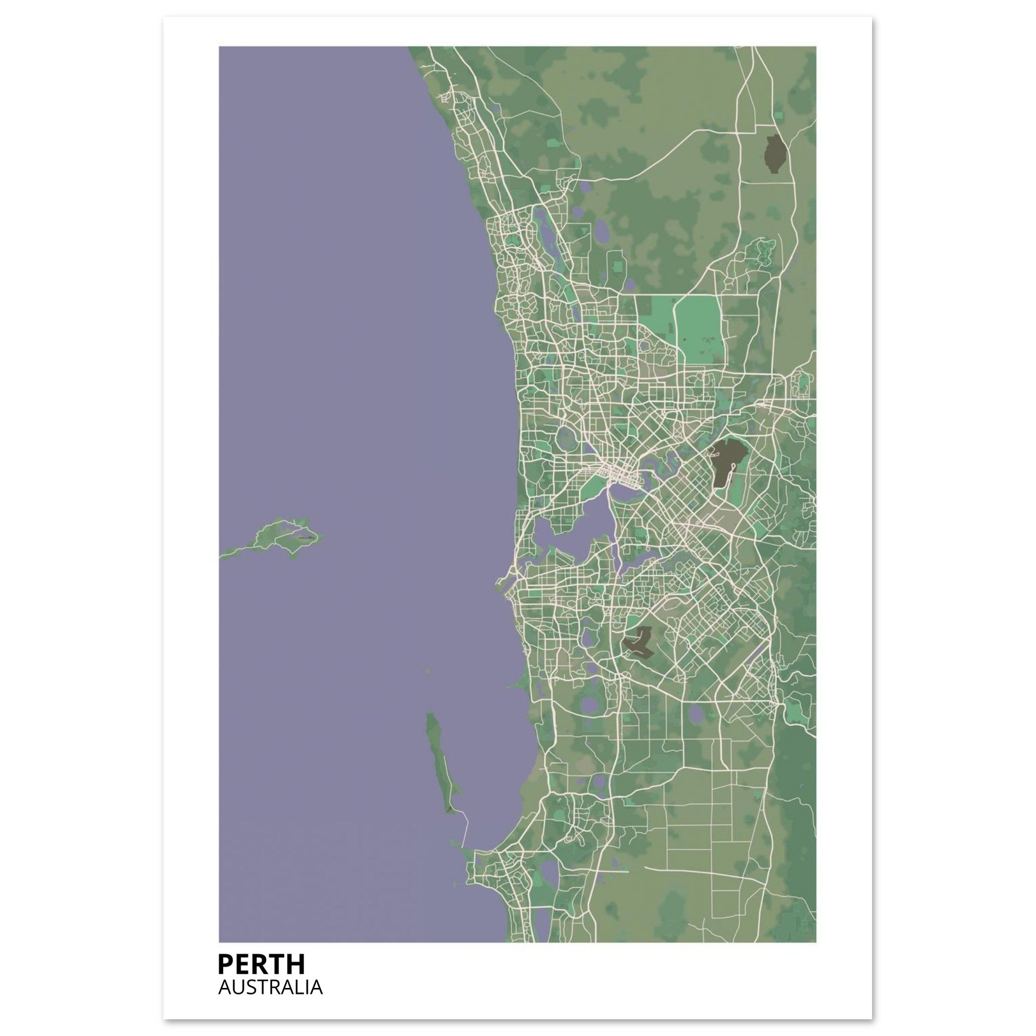 Perth Australia City Map Poster | Custom Map Art Print - Ink And Atlas