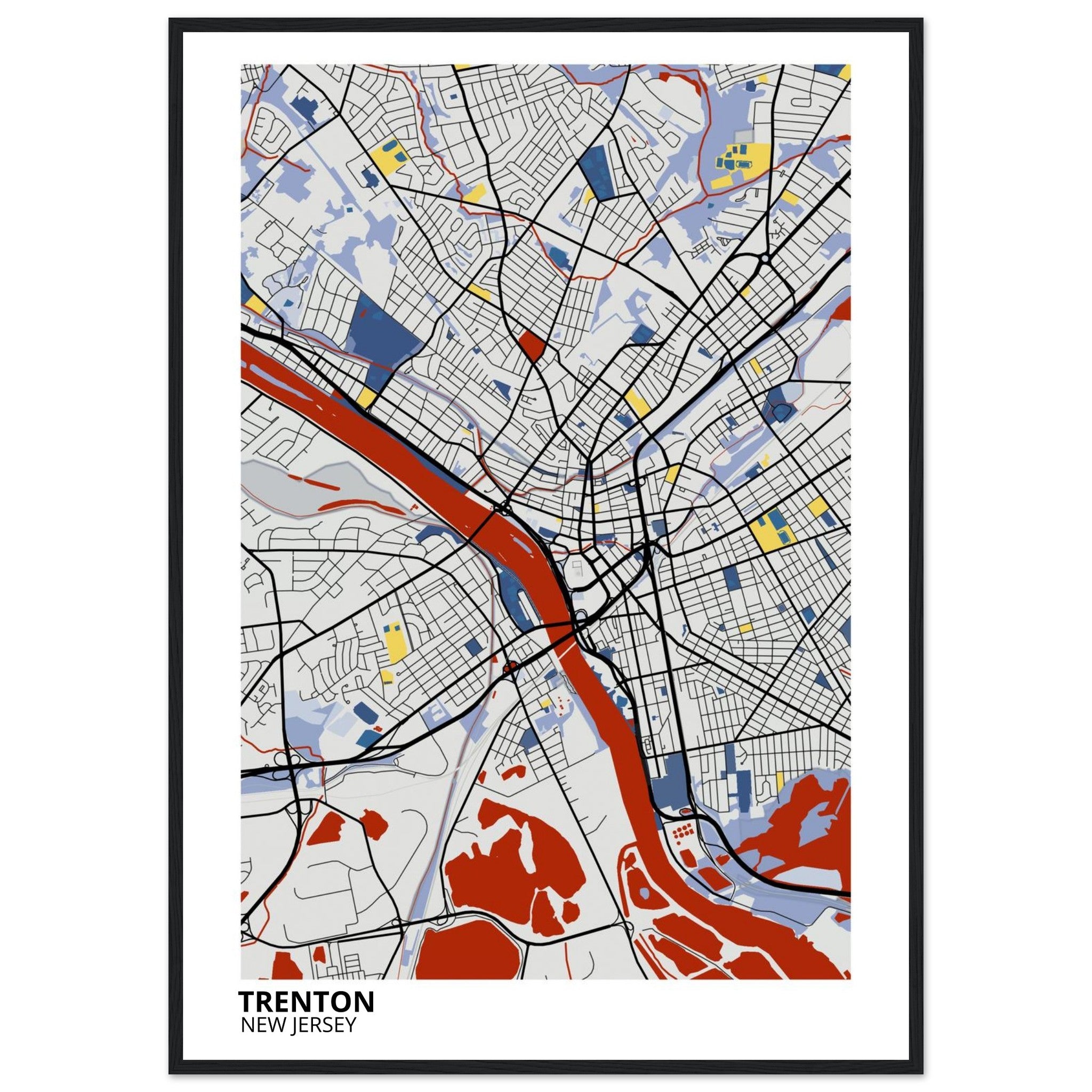 trenton map poster print