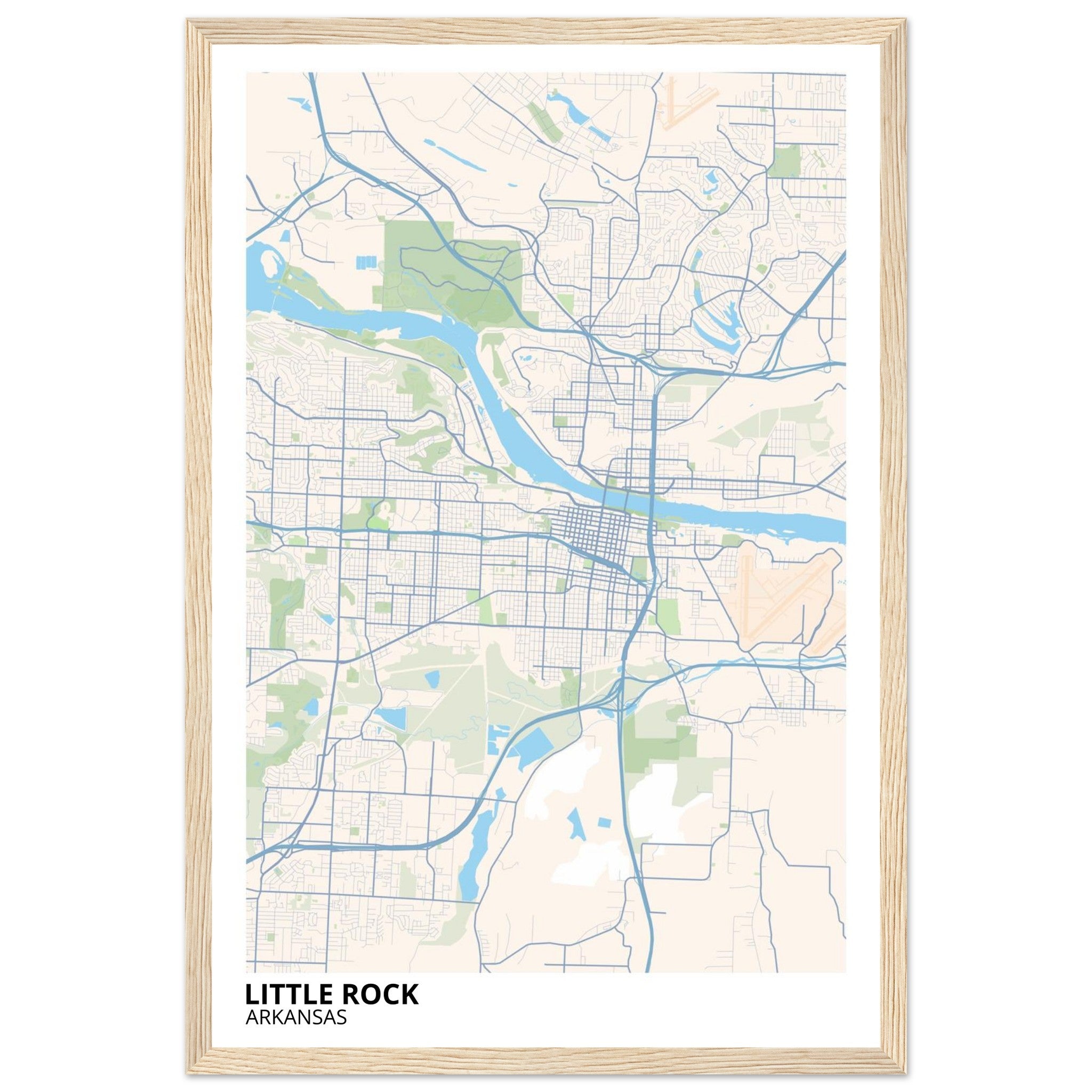 little rock map poster print