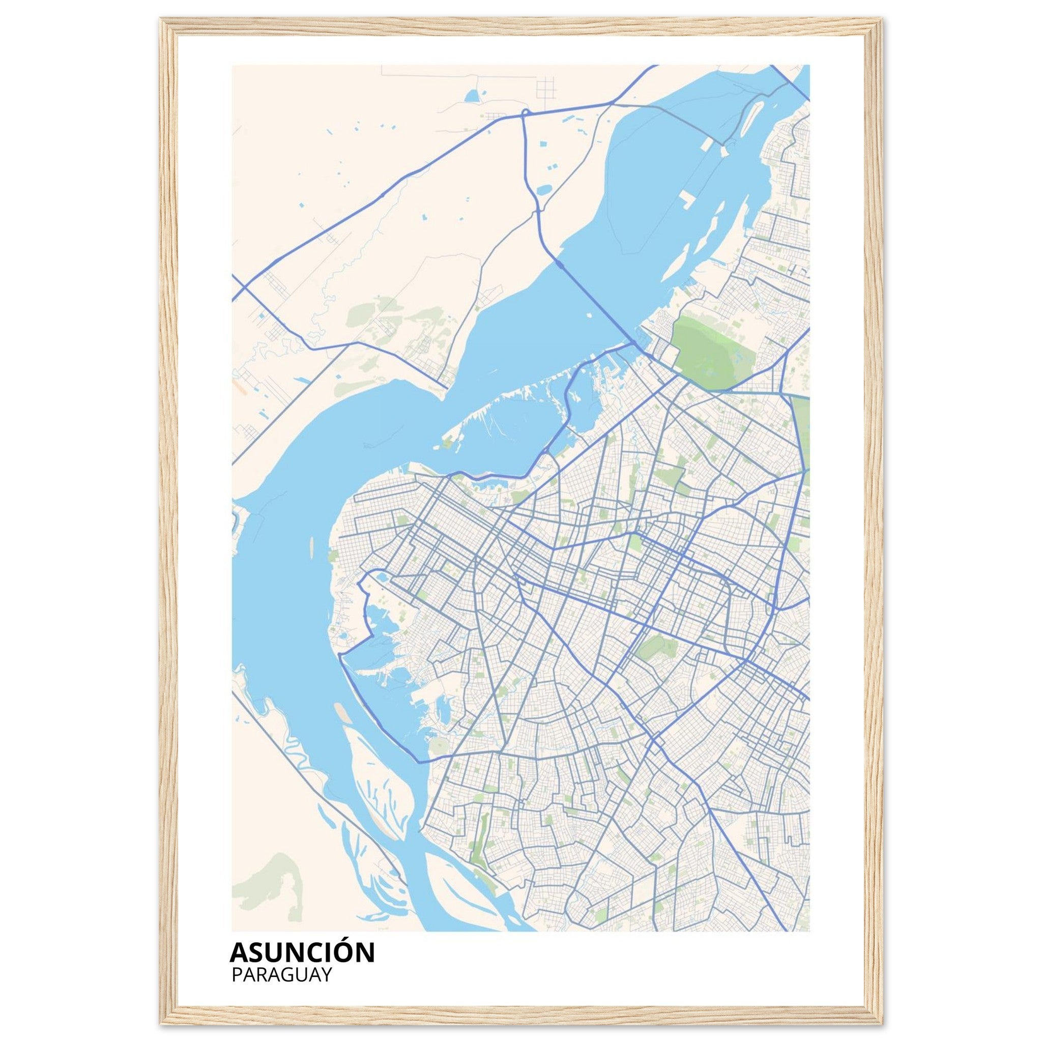 Asunción Paraguay City Map Poster | Custom Map Art Print - Ink And Atlas