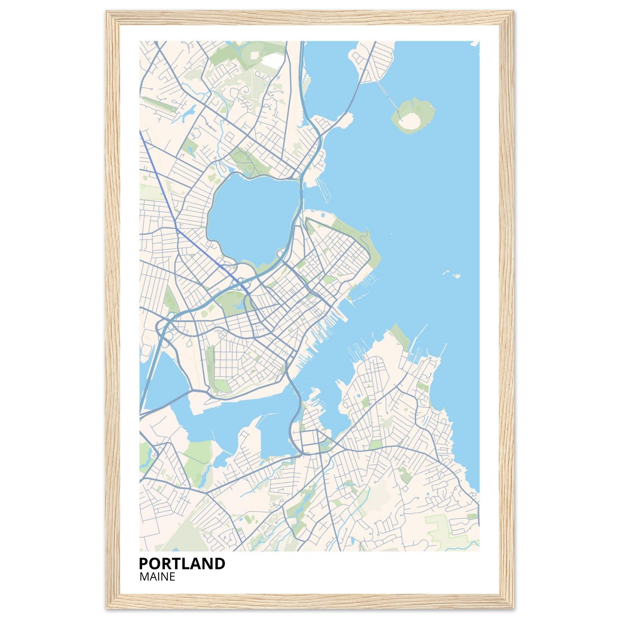 Portland Maine City Map Poster | Custom Map Art Print - Ink And Atlas