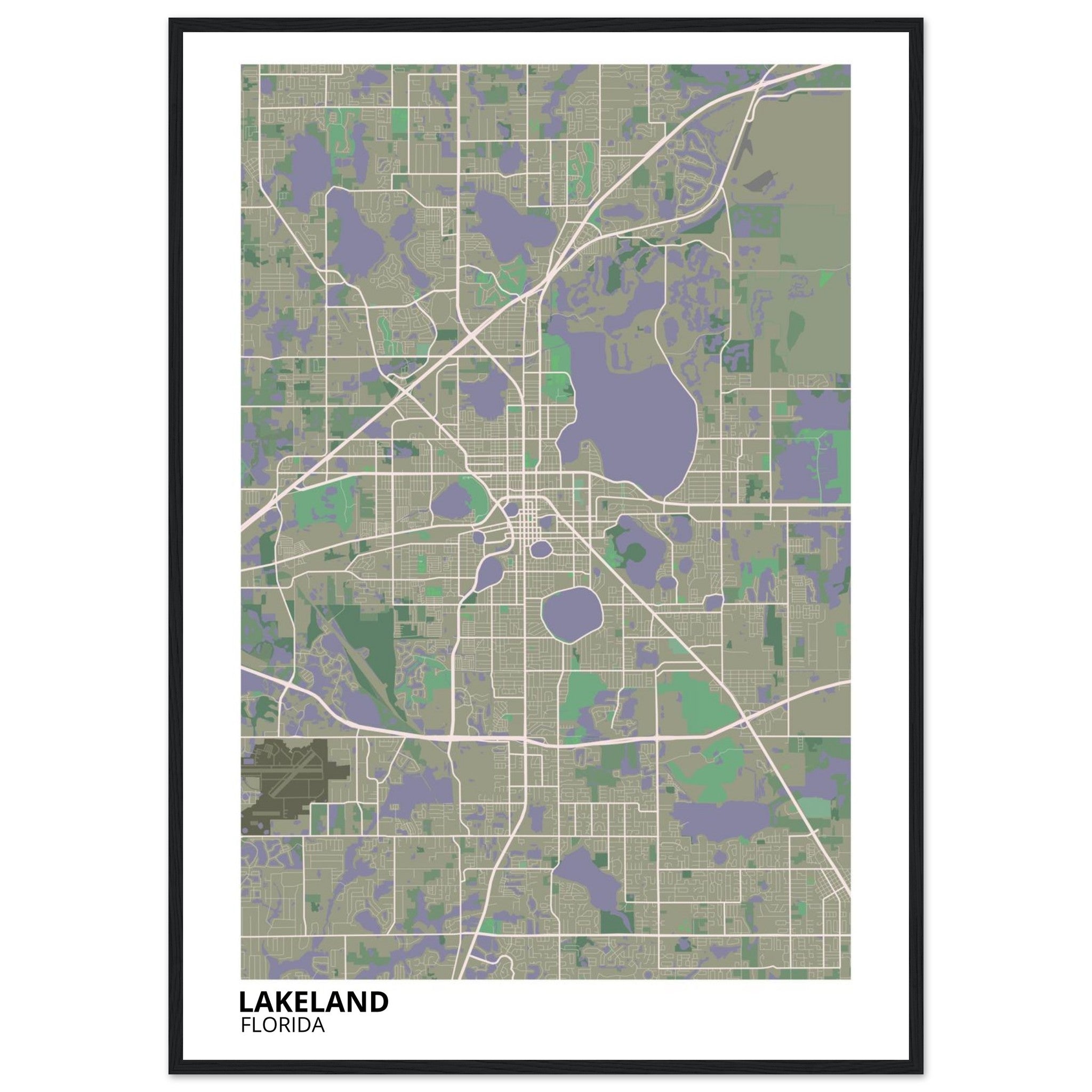 Lakeland Florida City Map Poster | Custom Map Art Print - Ink And Atlas