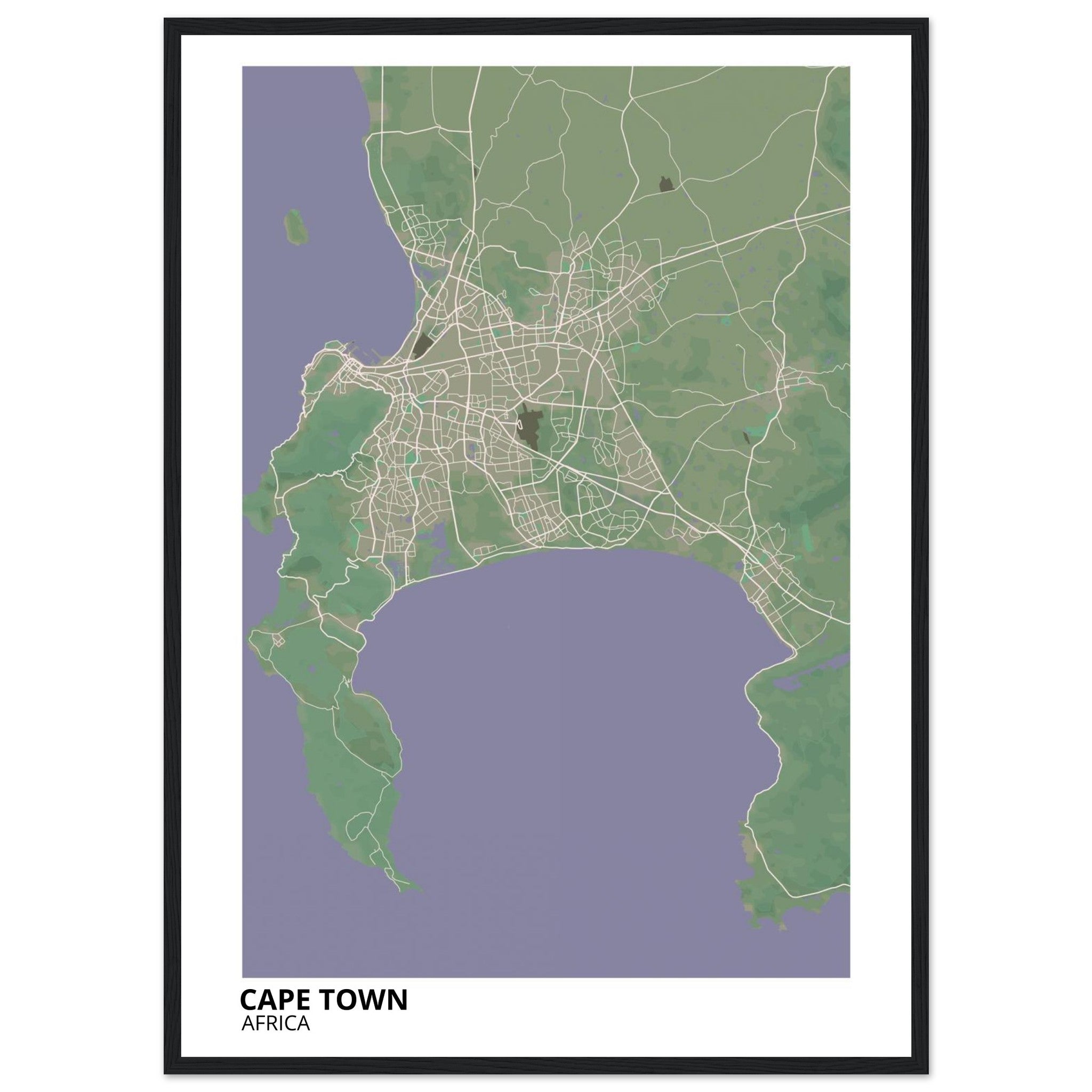 Cape Town South Africa City Map Poster | Custom Map Art Print - Ink And Atlas