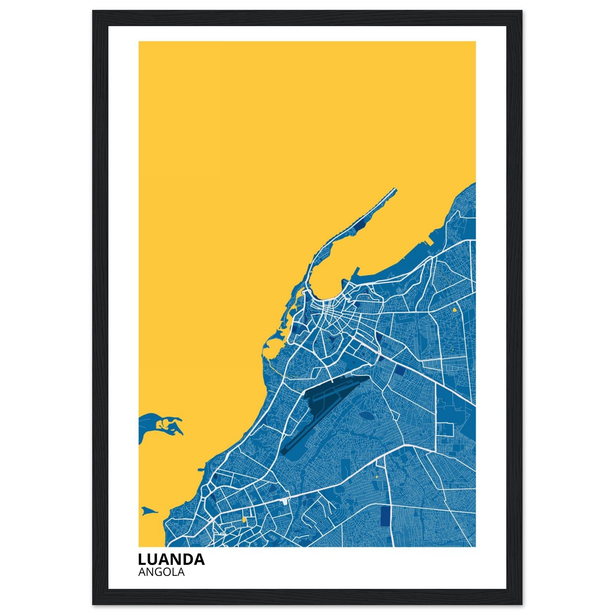 Luanda Angola City Map Poster | Custom Map Art Print - Ink And Atlas