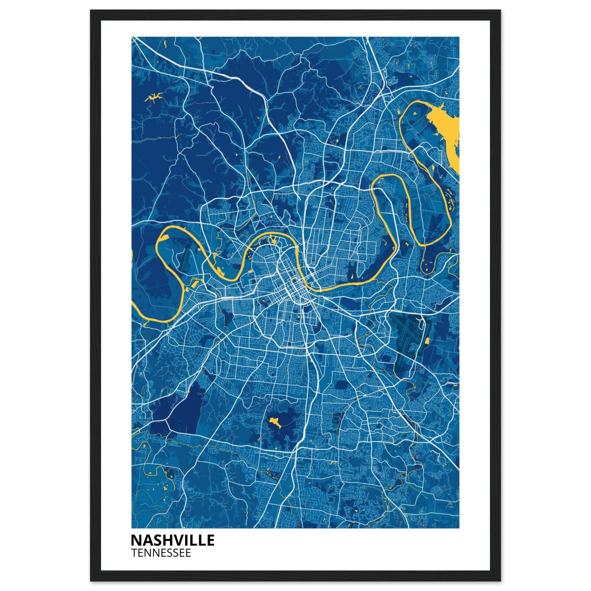 nashville map poster print