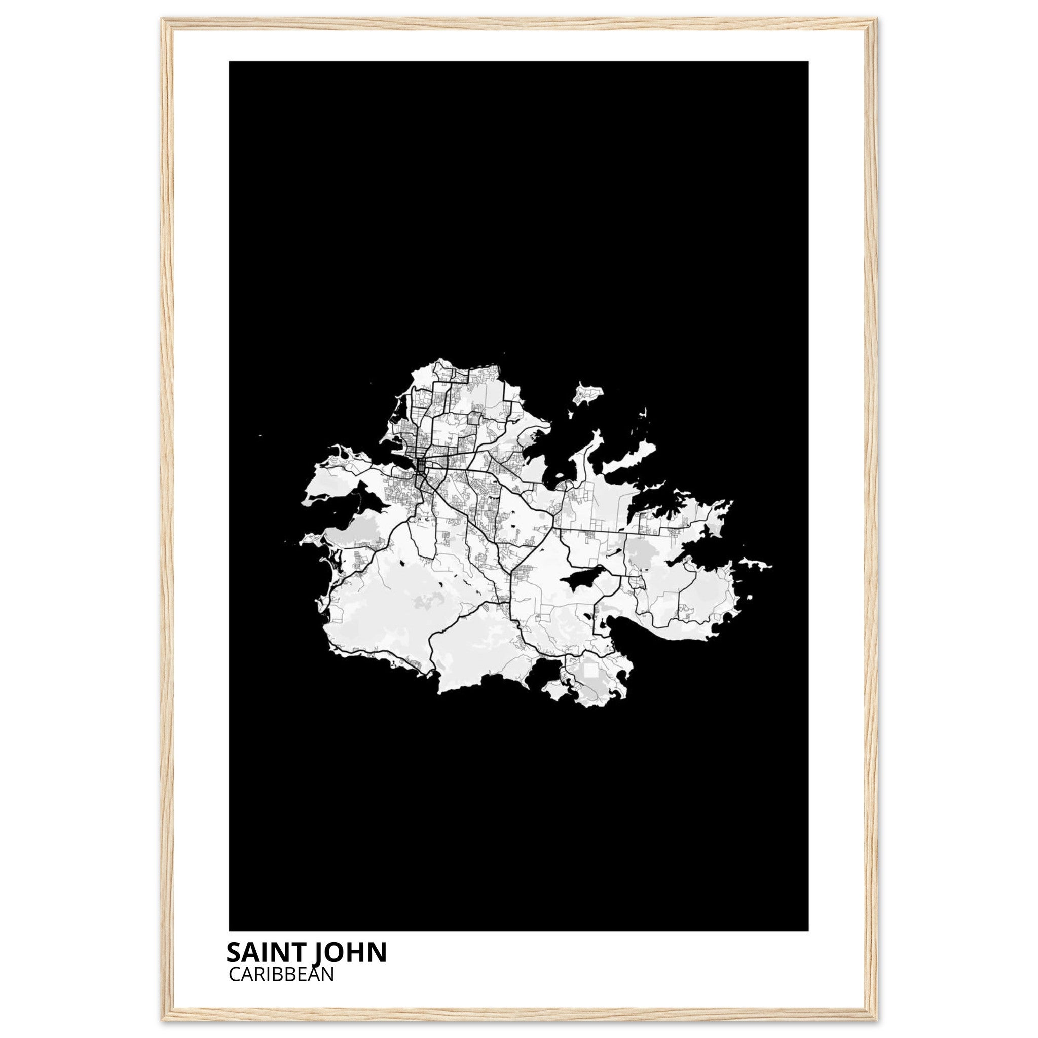 Saint John Caribbean City Map Poster | Custom Map Art Print - Ink And Atlas