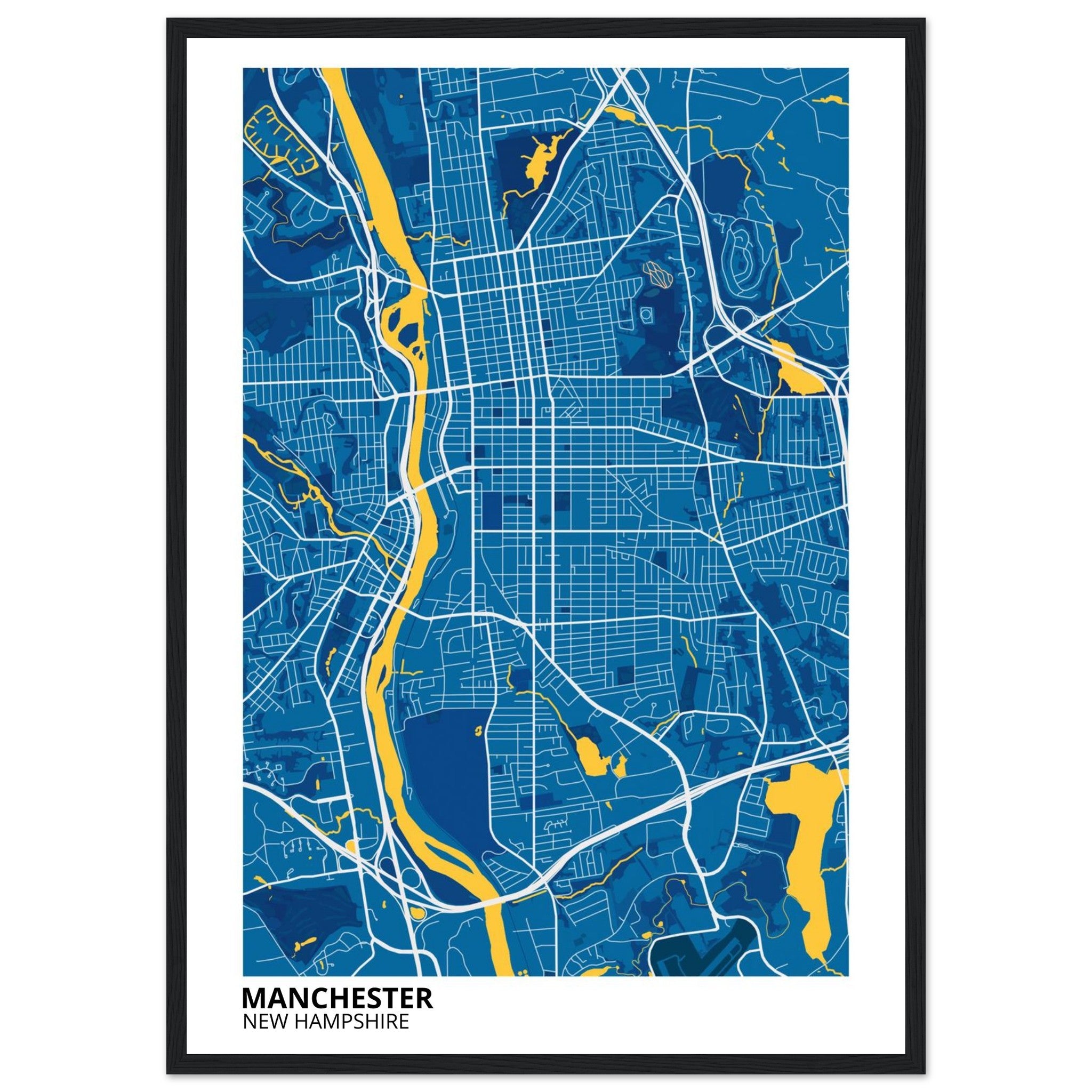 Manchester New Hampshire City Map Poster | Custom Map Art Print - Ink And Atlas