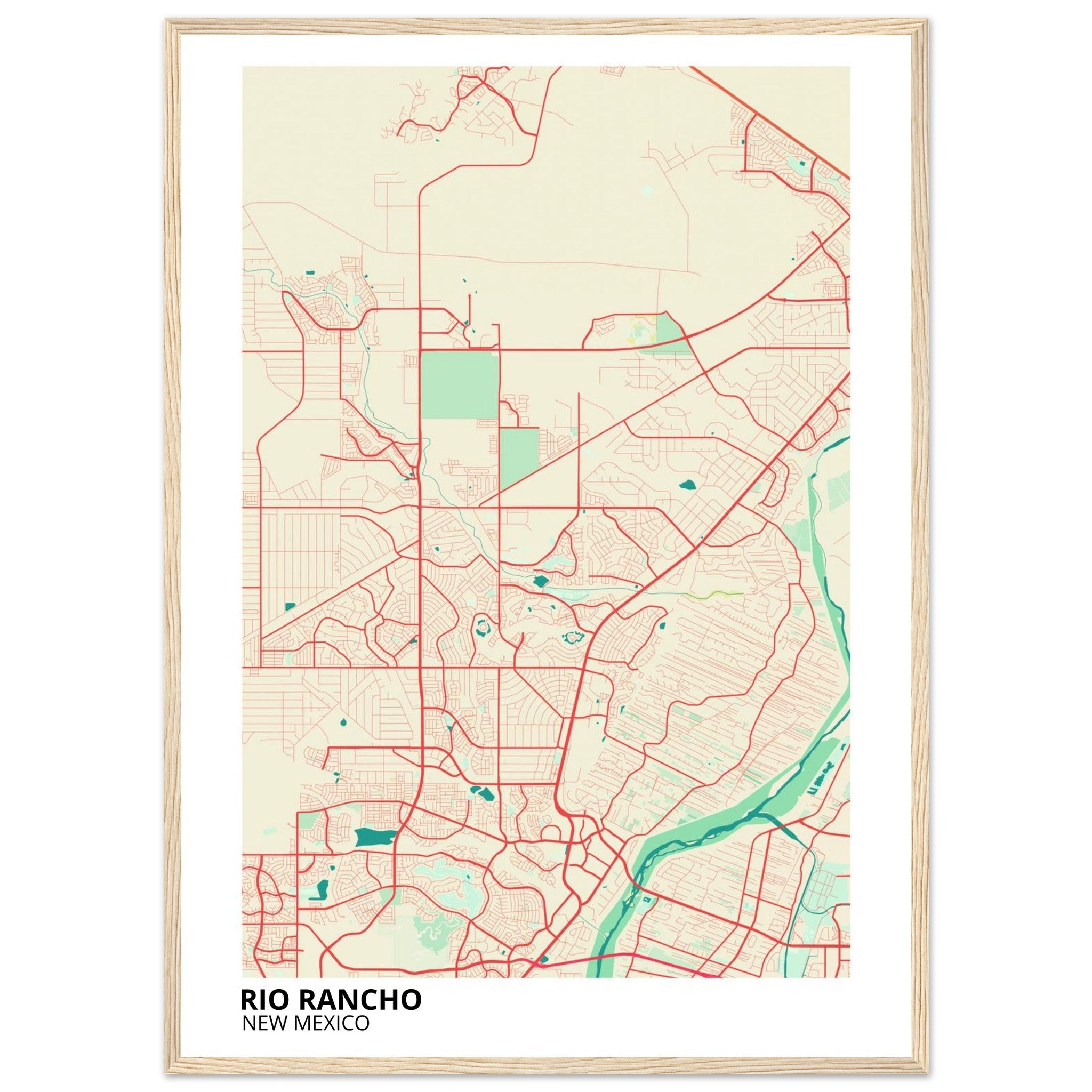 Rio Rancho New Mexico City Map Poster | Custom Map Art Print - Ink And Atlas