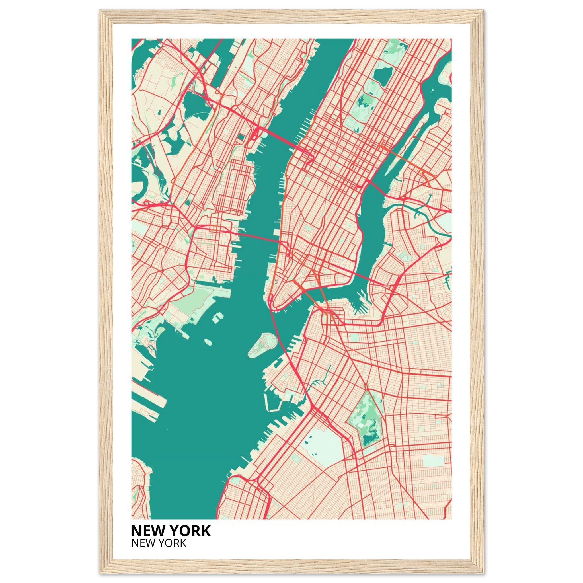 new york map poster print