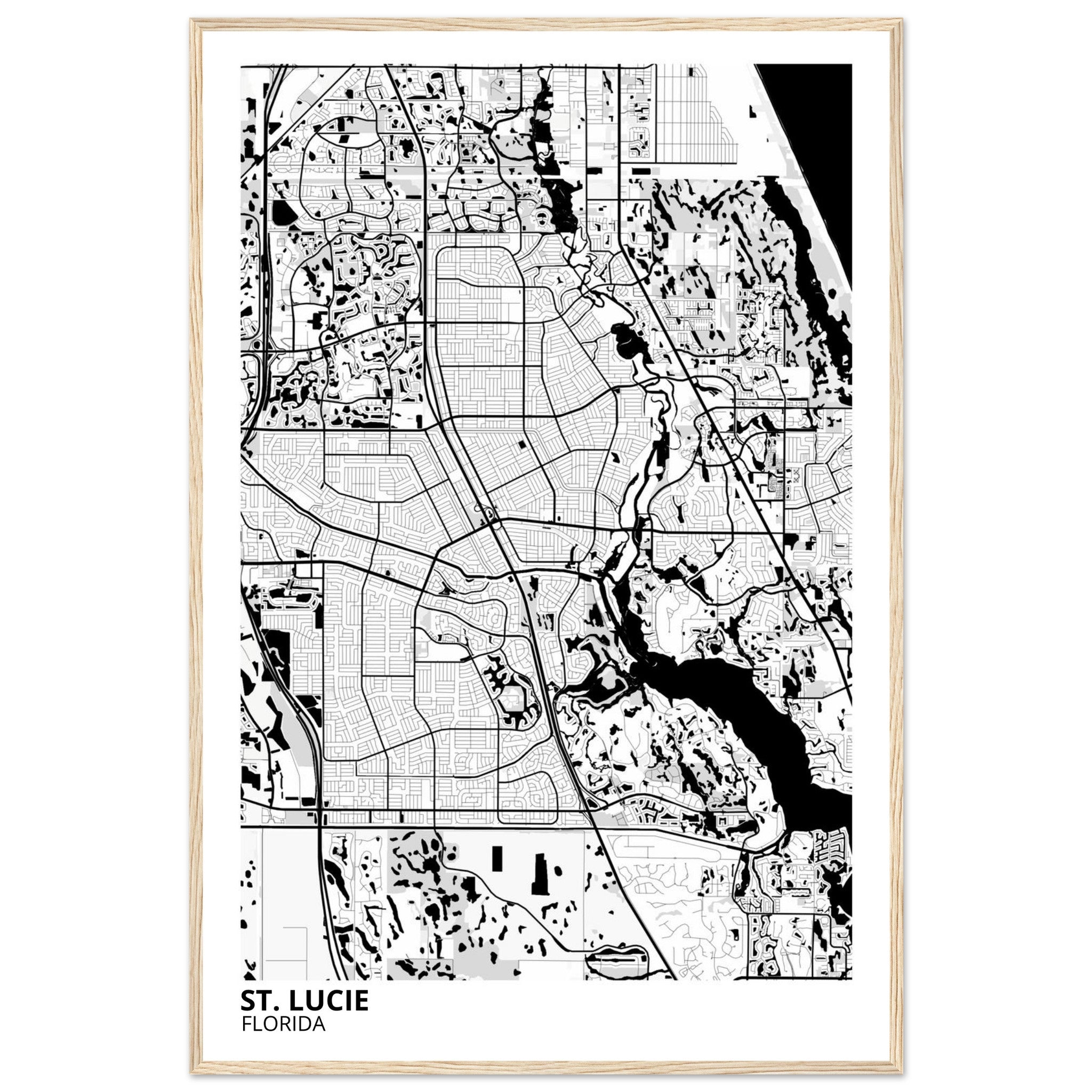 st lucie map poster print