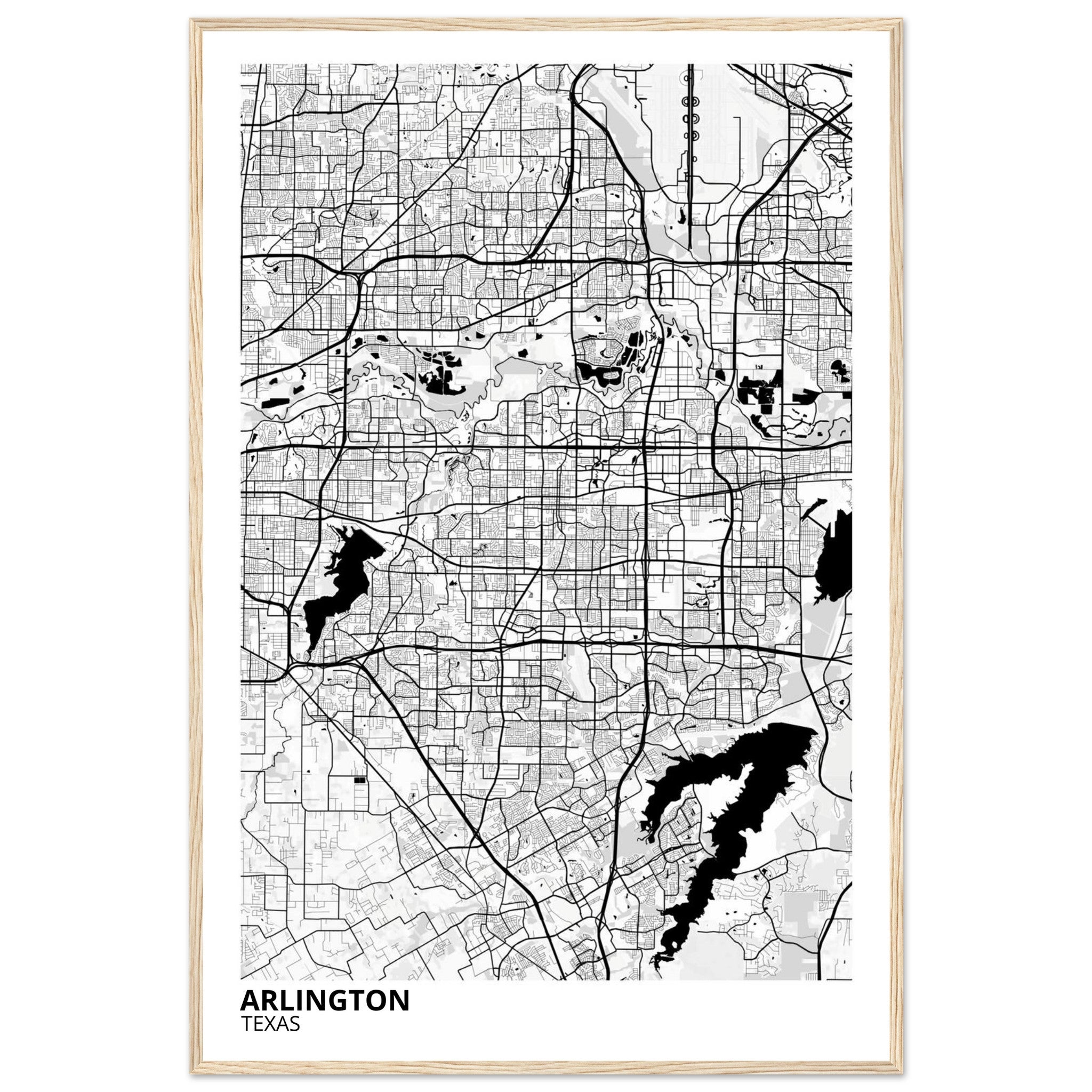 Arlington Texas City Map Poster | Custom Map Art Print - Ink And Atlas