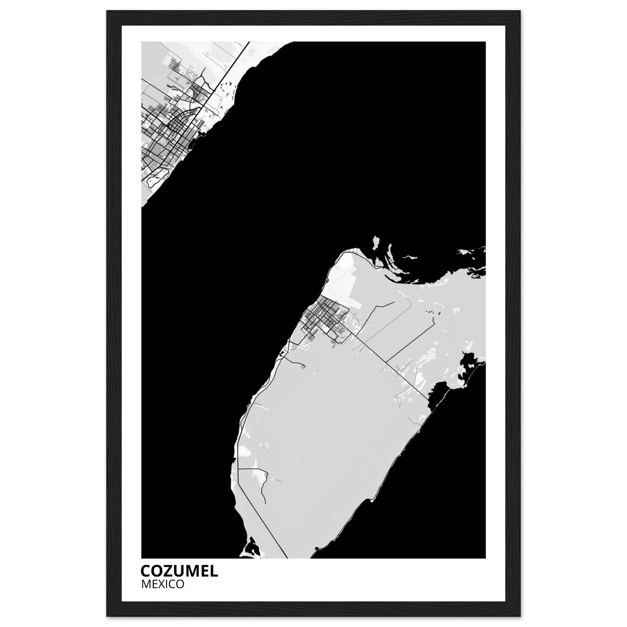 Cozumel Mexico City Map Poster | Custom Map Art Print - Ink And Atlas
