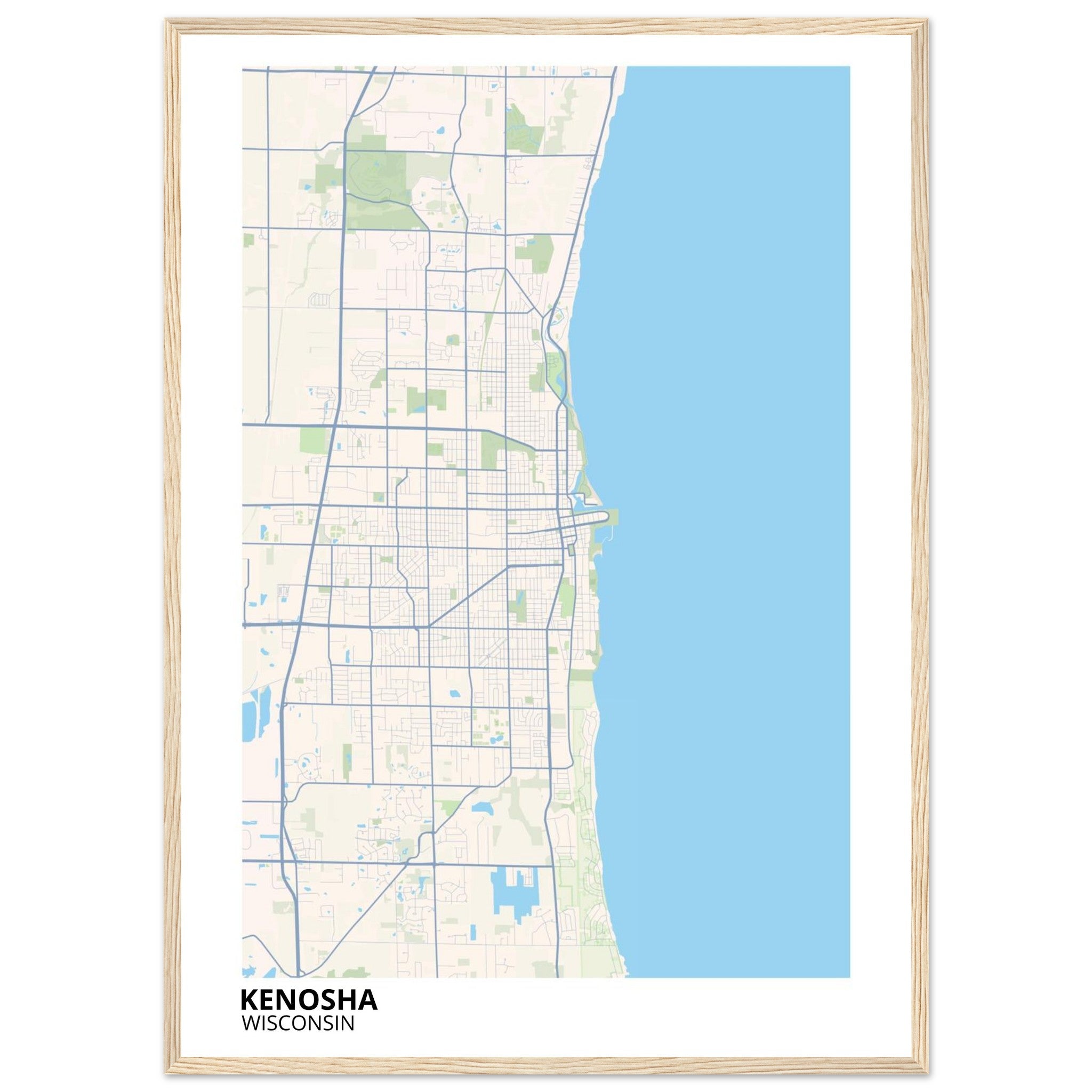 Kenosha Wisconsin City Map Poster | Custom Map Art Print - Ink And Atlas