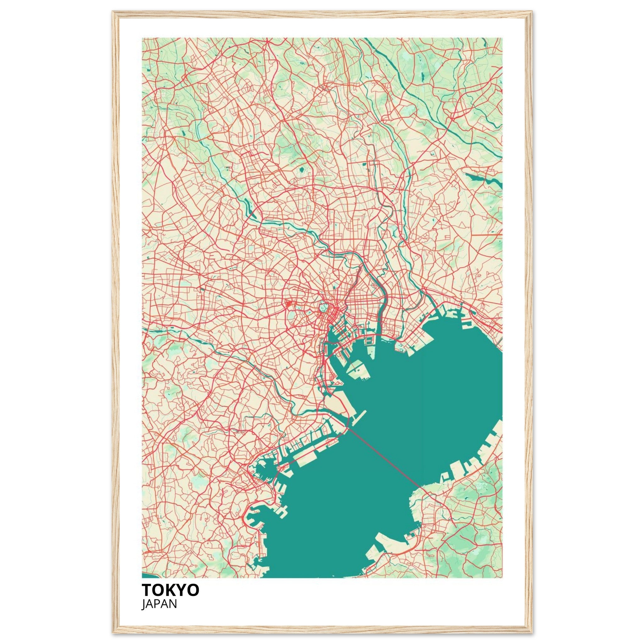tokyo japan map poster print