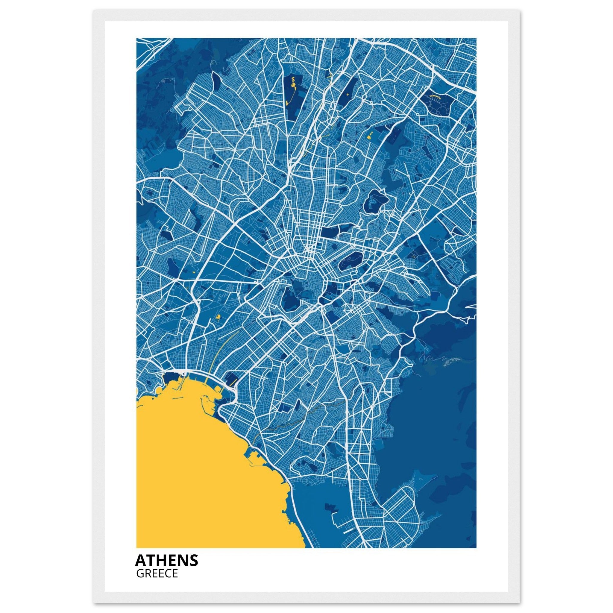 Athens Greece City Map Poster | Custom Map Art Print - Ink And Atlas