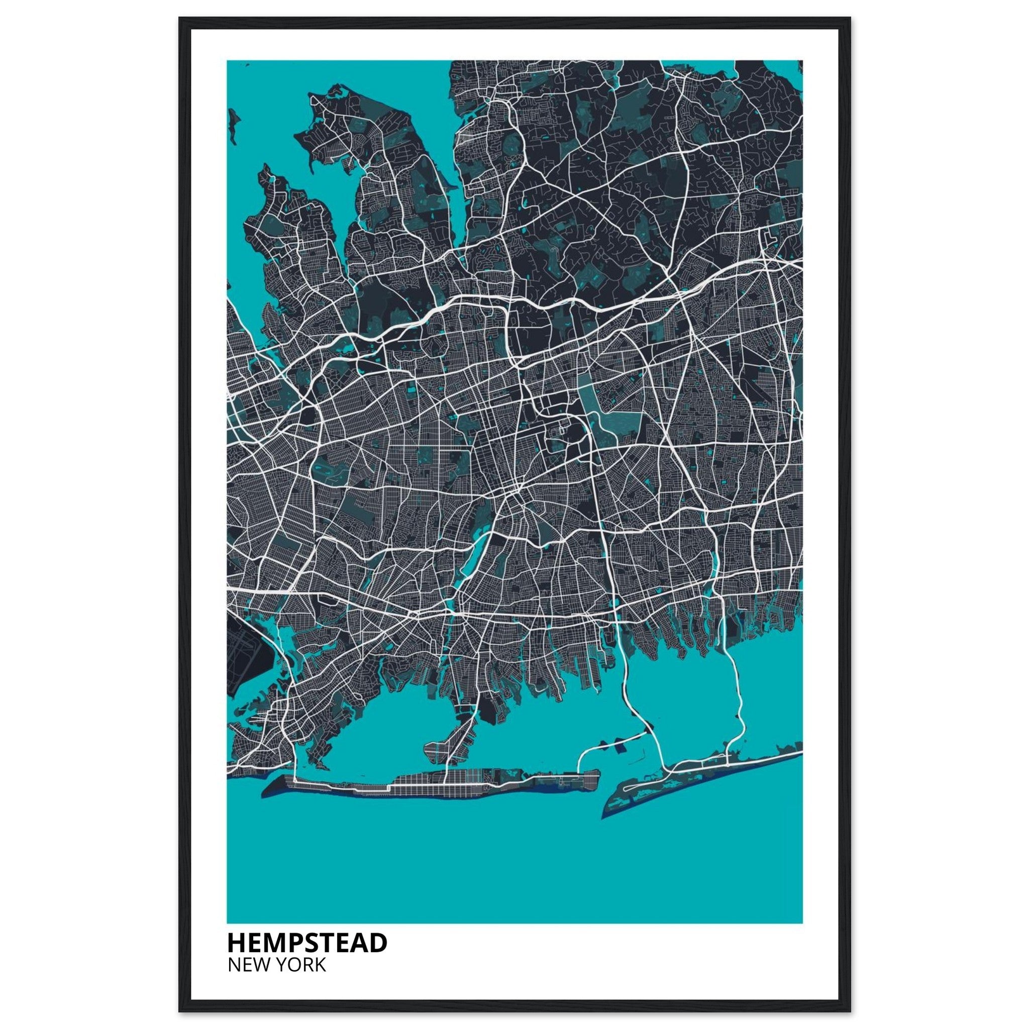 hempstead map poster print