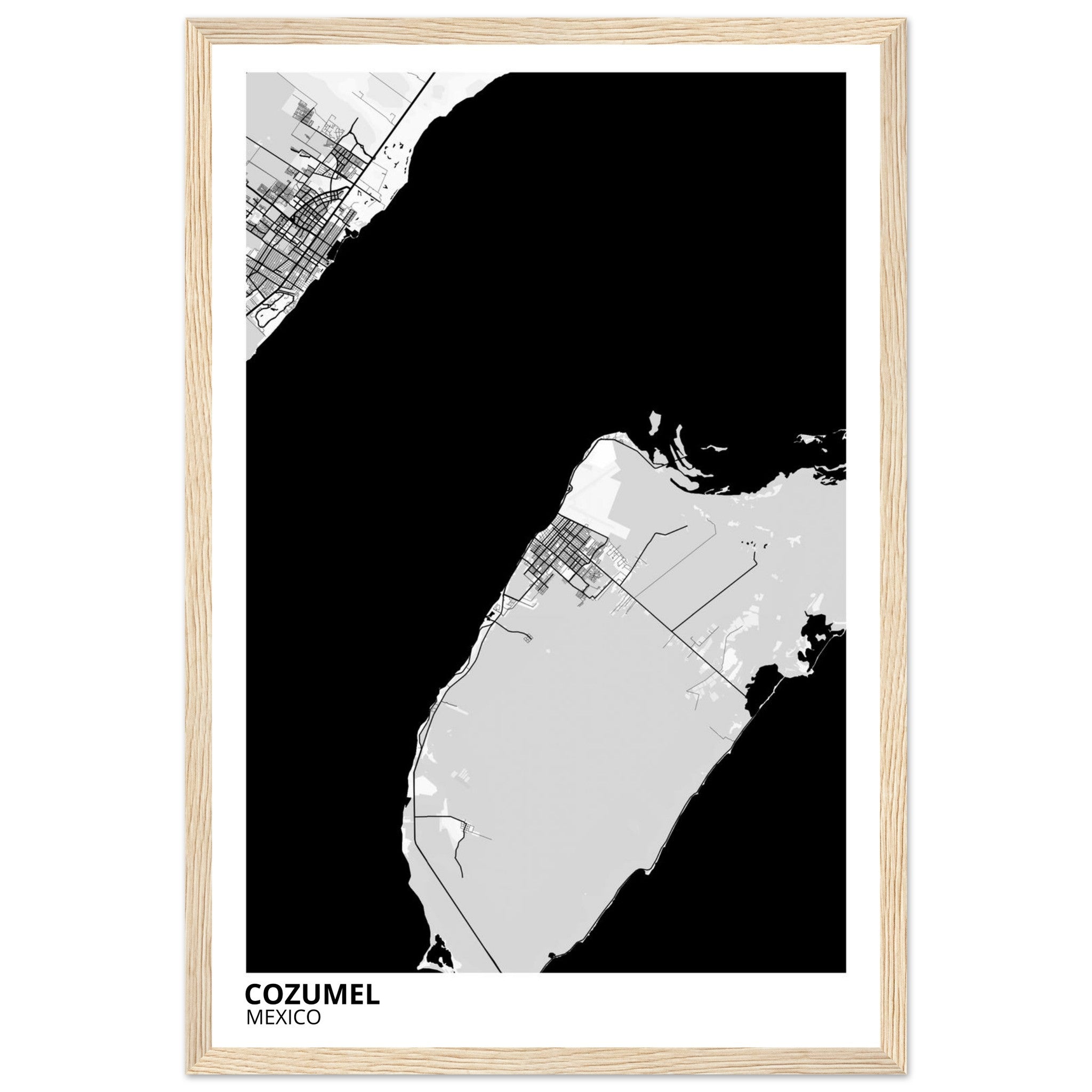 Cozumel Mexico City Map Poster | Custom Map Art Print - Ink And Atlas