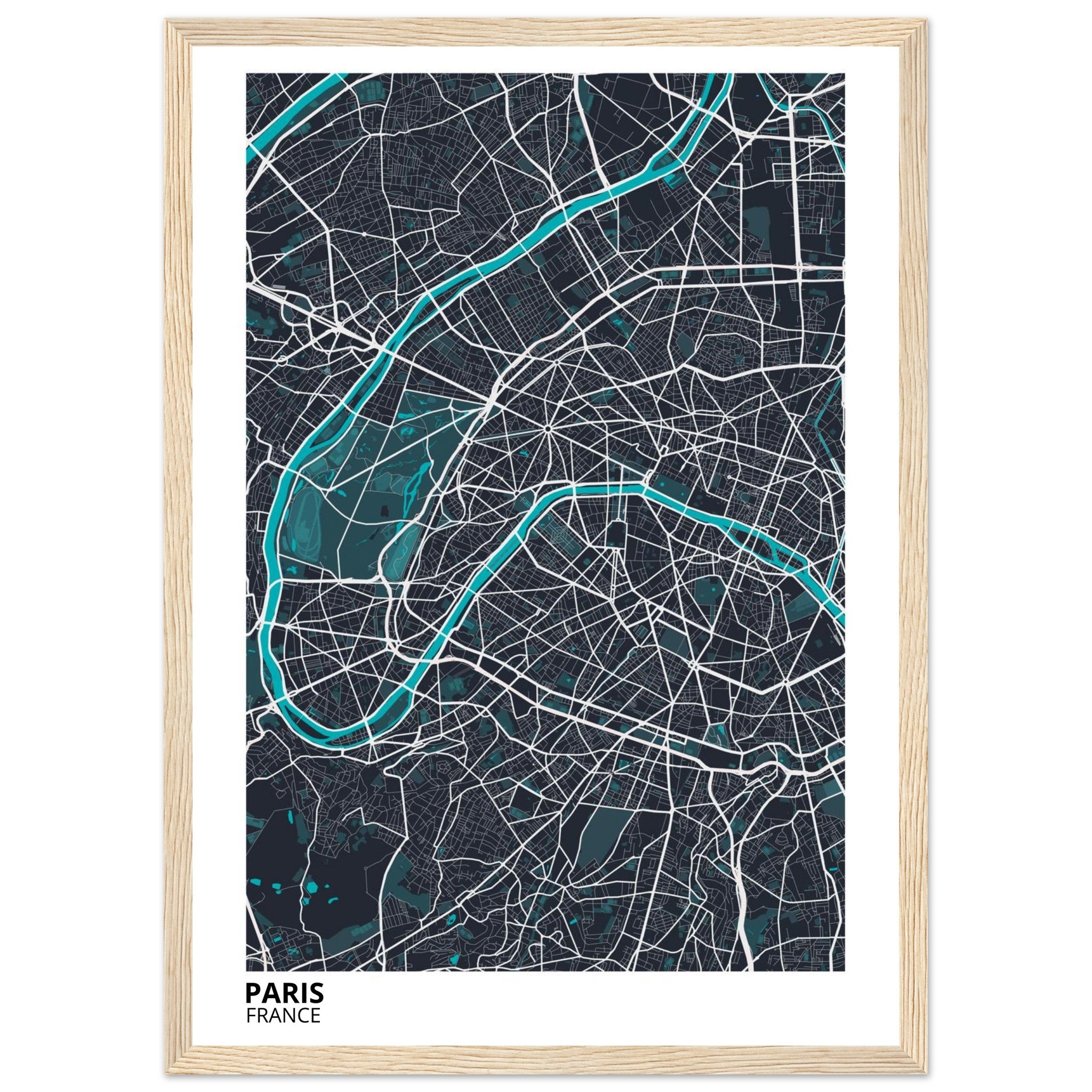 Paris France City Map Poster | Custom Map Art Print - Ink And Atlas