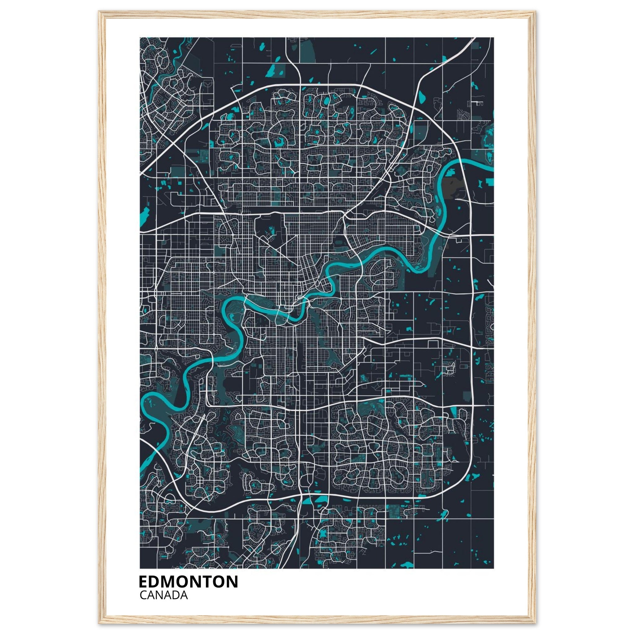 Edmonton Canada City Map Poster | Custom Map Art Print - Ink And Atlas