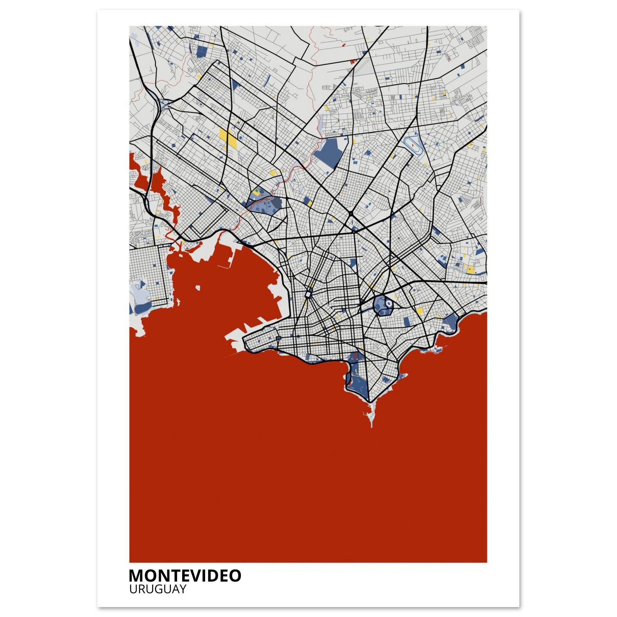 Montevideo Uruguay City Map Poster | Custom Map Art Print - Ink And Atlas