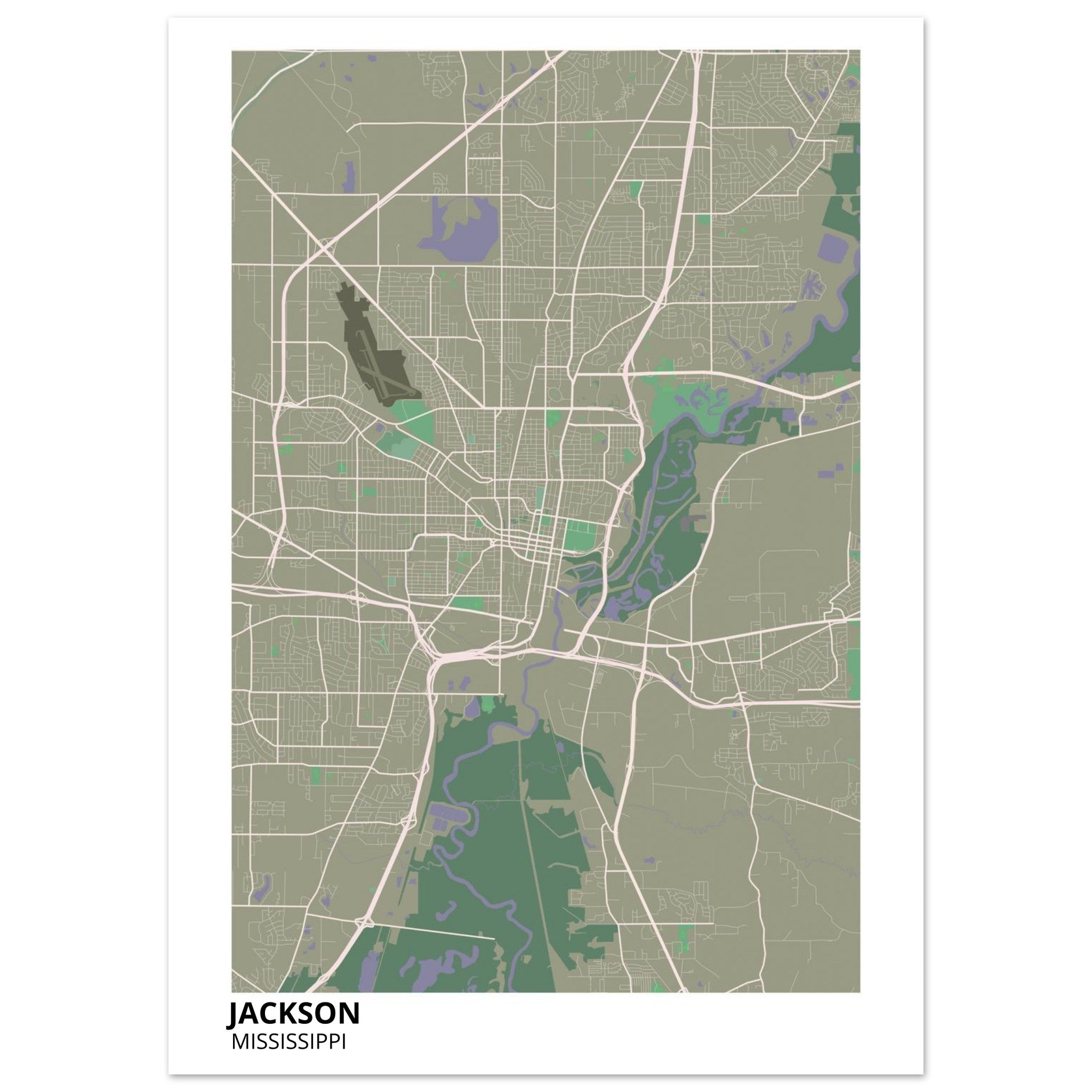 jackson map poster print