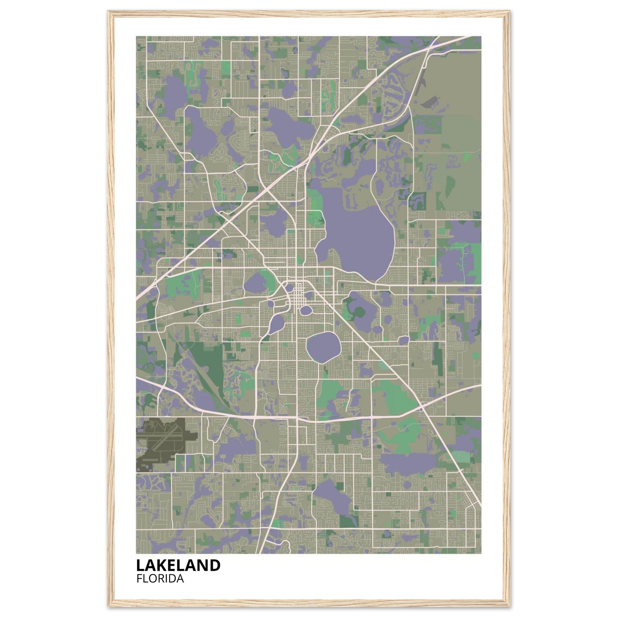Lakeland Florida City Map Poster | Custom Map Art Print - Ink And Atlas