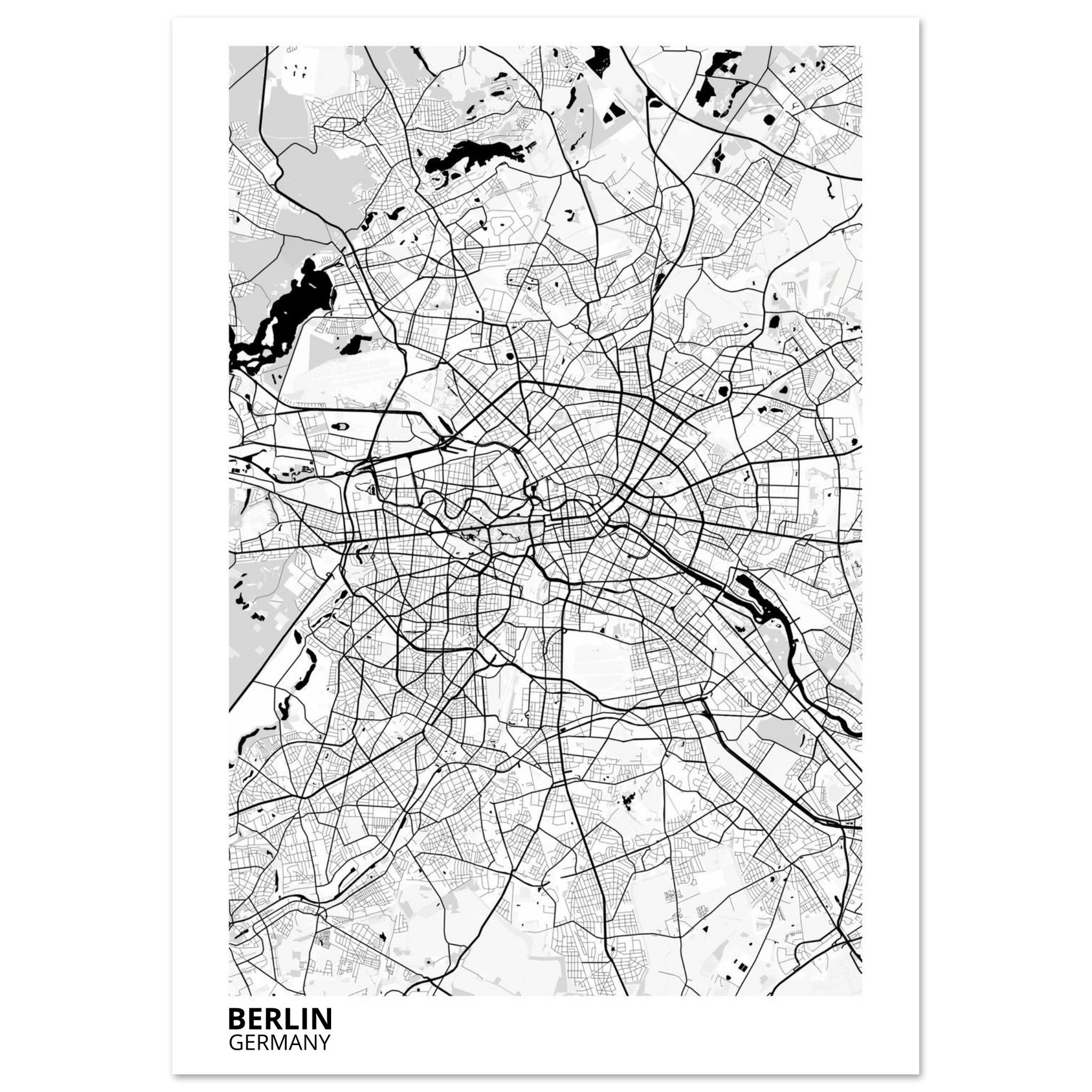 Berlin Germany City Map Poster | Custom Map Art Print - Ink And Atlas