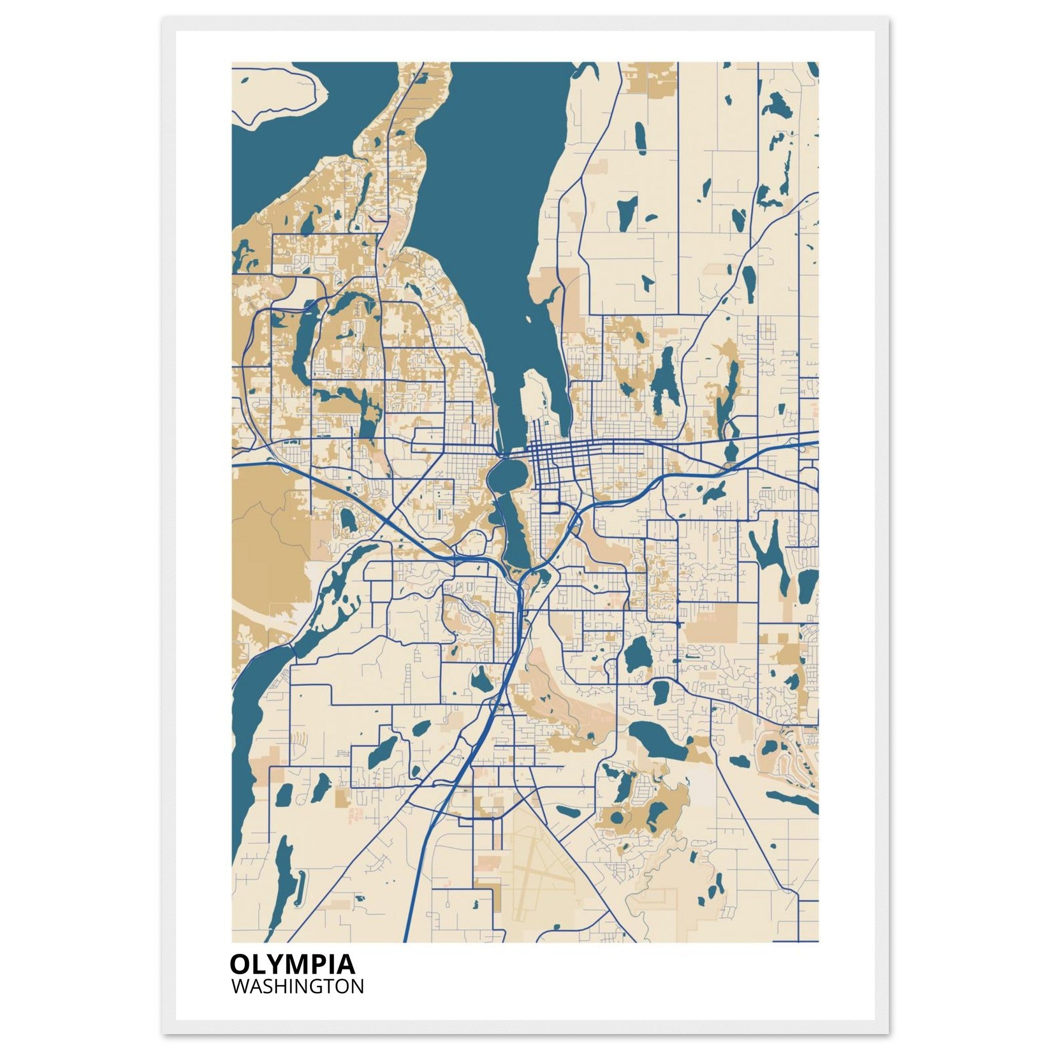olympia map poster print