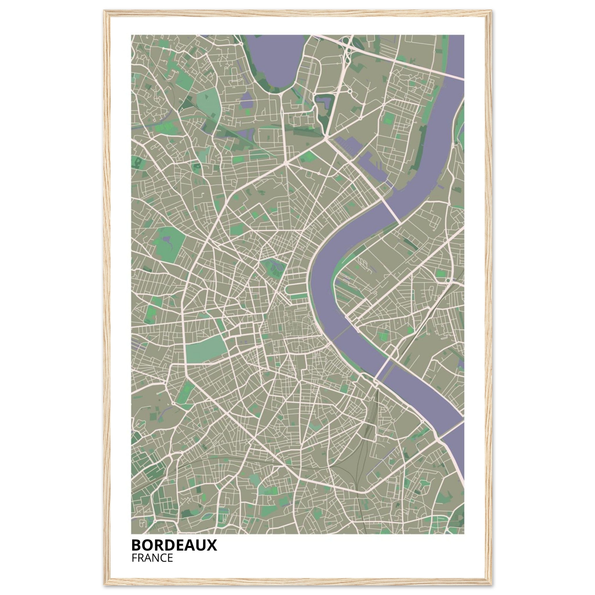 Bordeaux France City Map Poster | Custom Map Art Print - Ink And Atlas