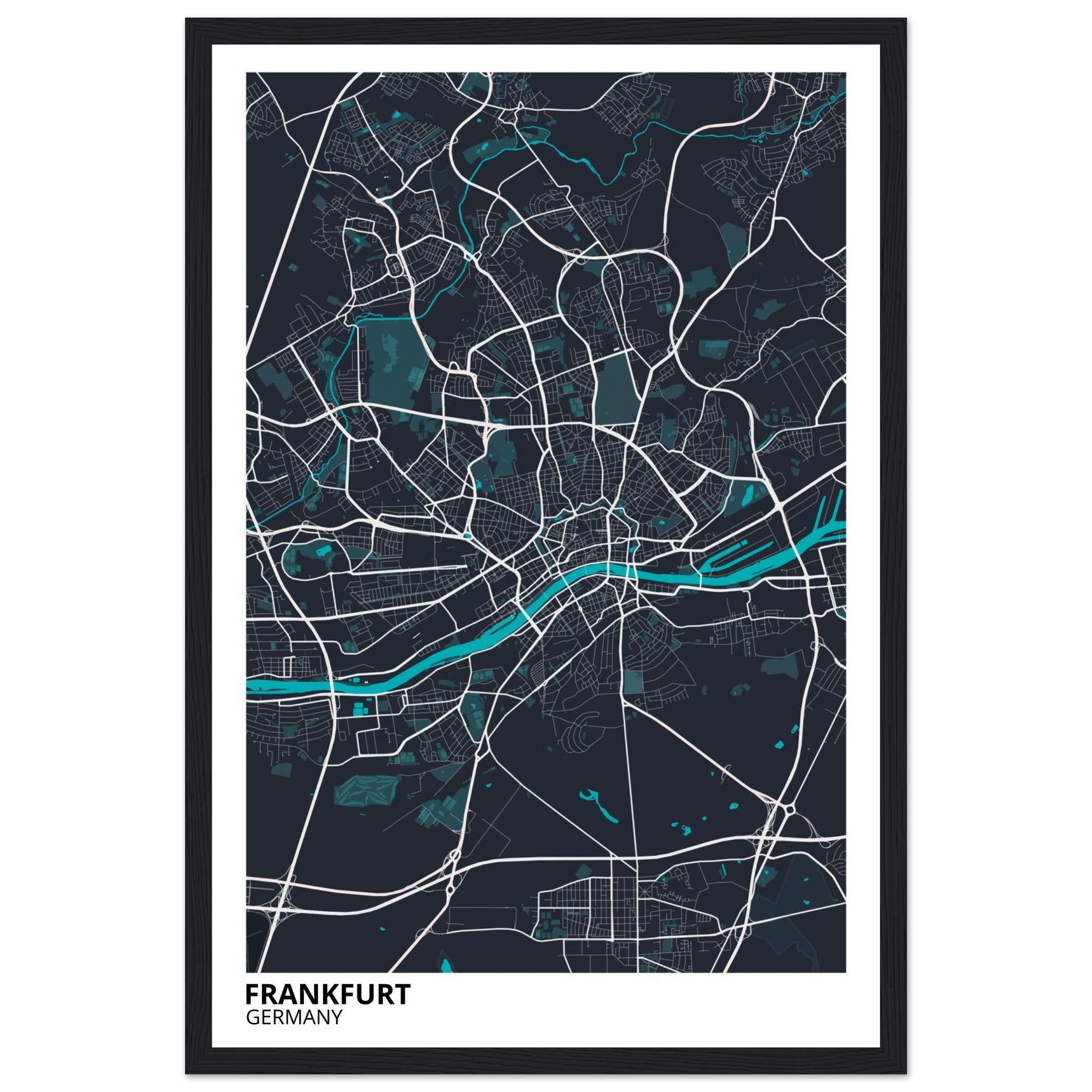Frankfurt Germany City Map Poster | Custom Map Art Print - Ink And Atlas