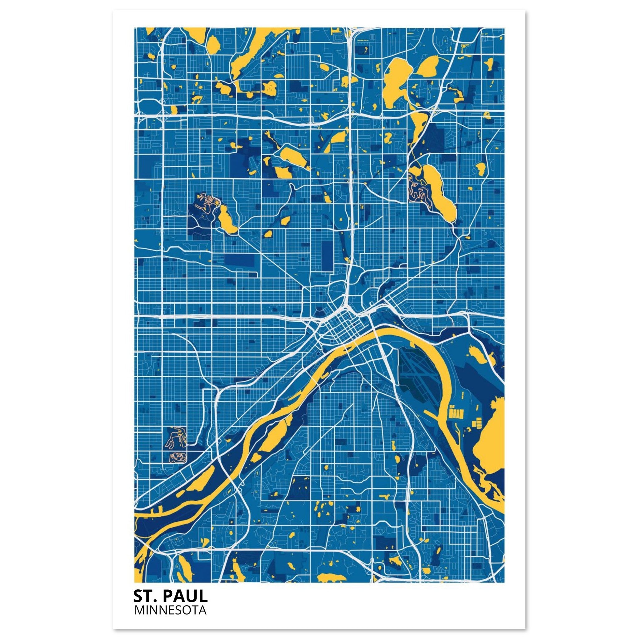 st paul map poster print