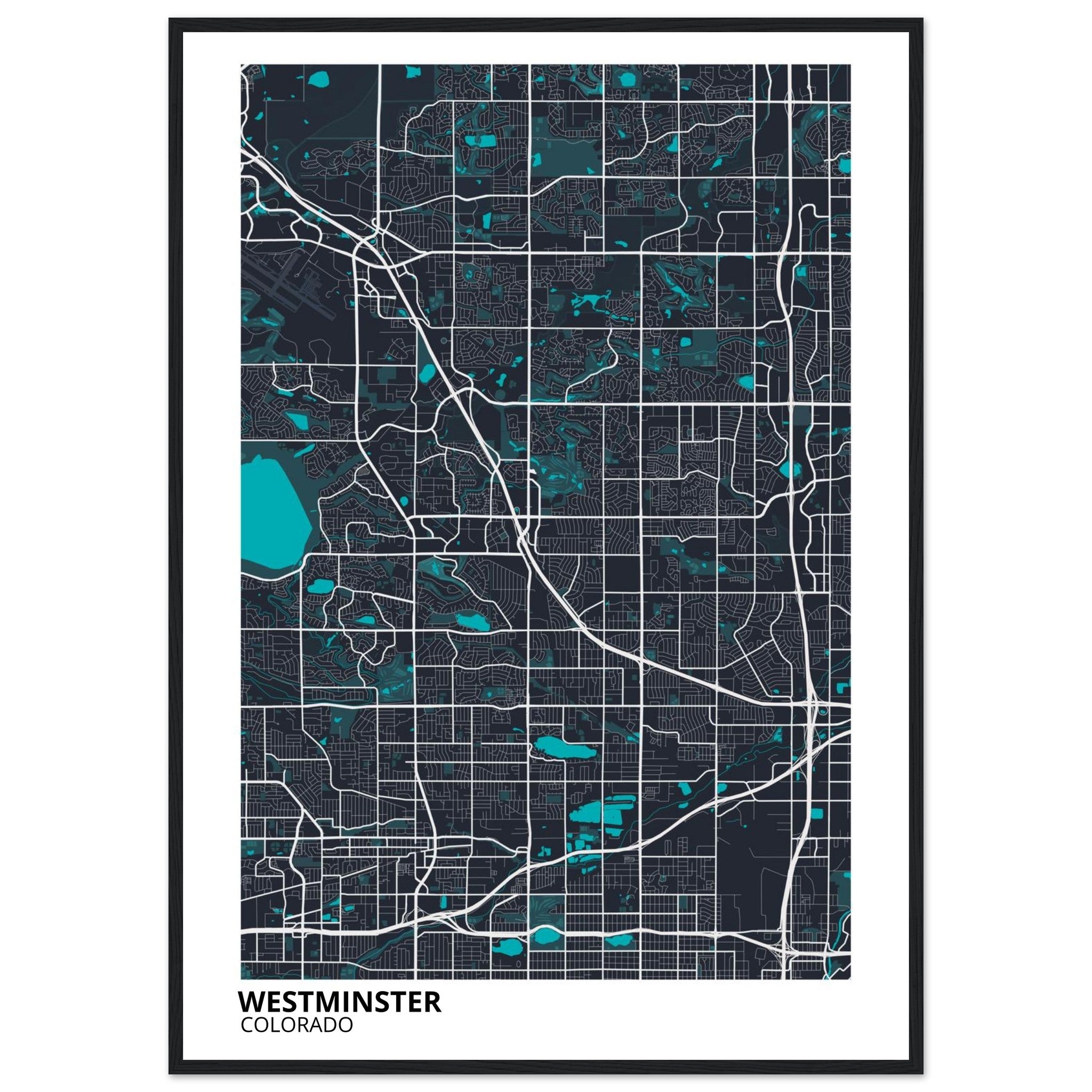 Westminster Colorado City Map Poster | Custom Map Art Print - Ink And Atlas