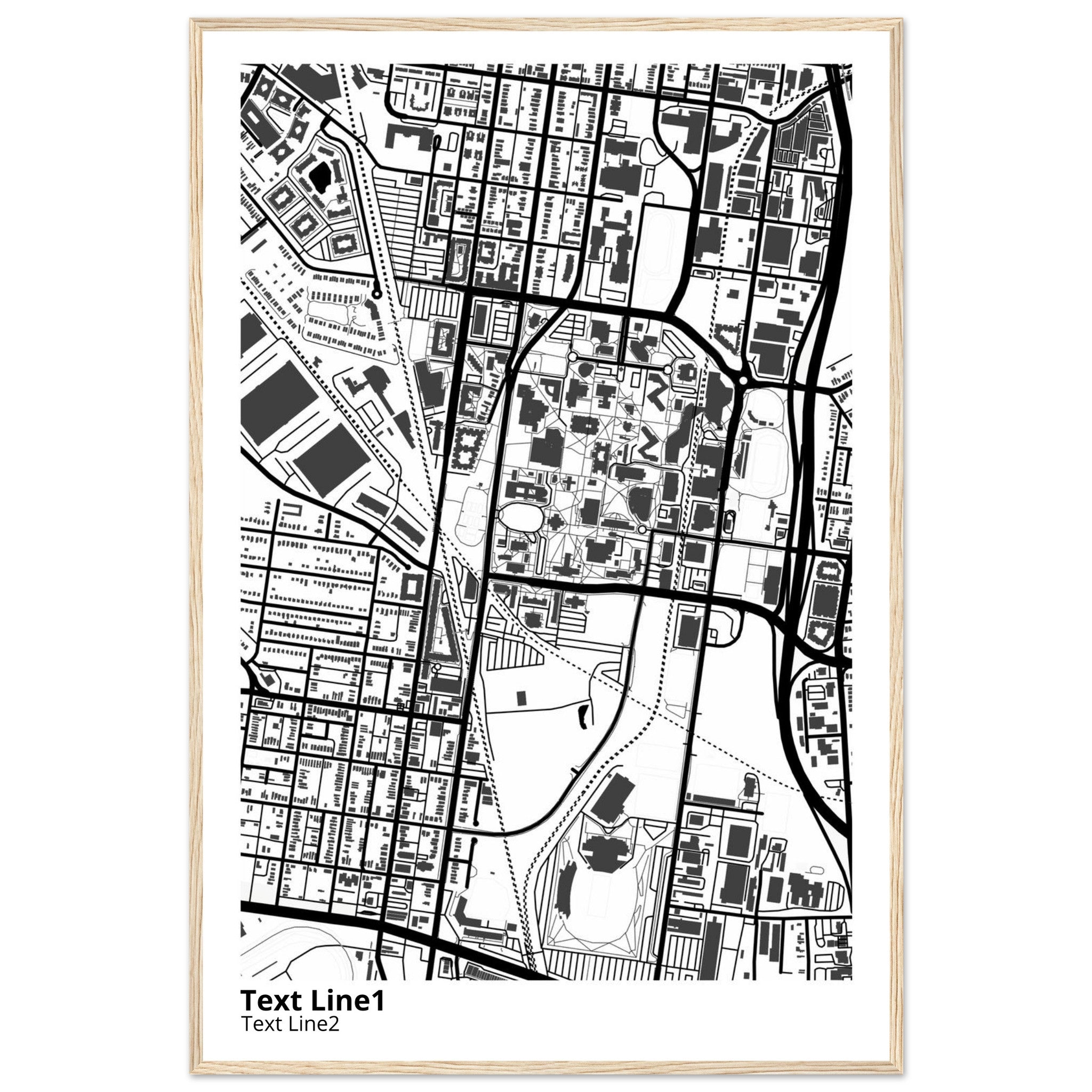 university of louisville modern campus map print
