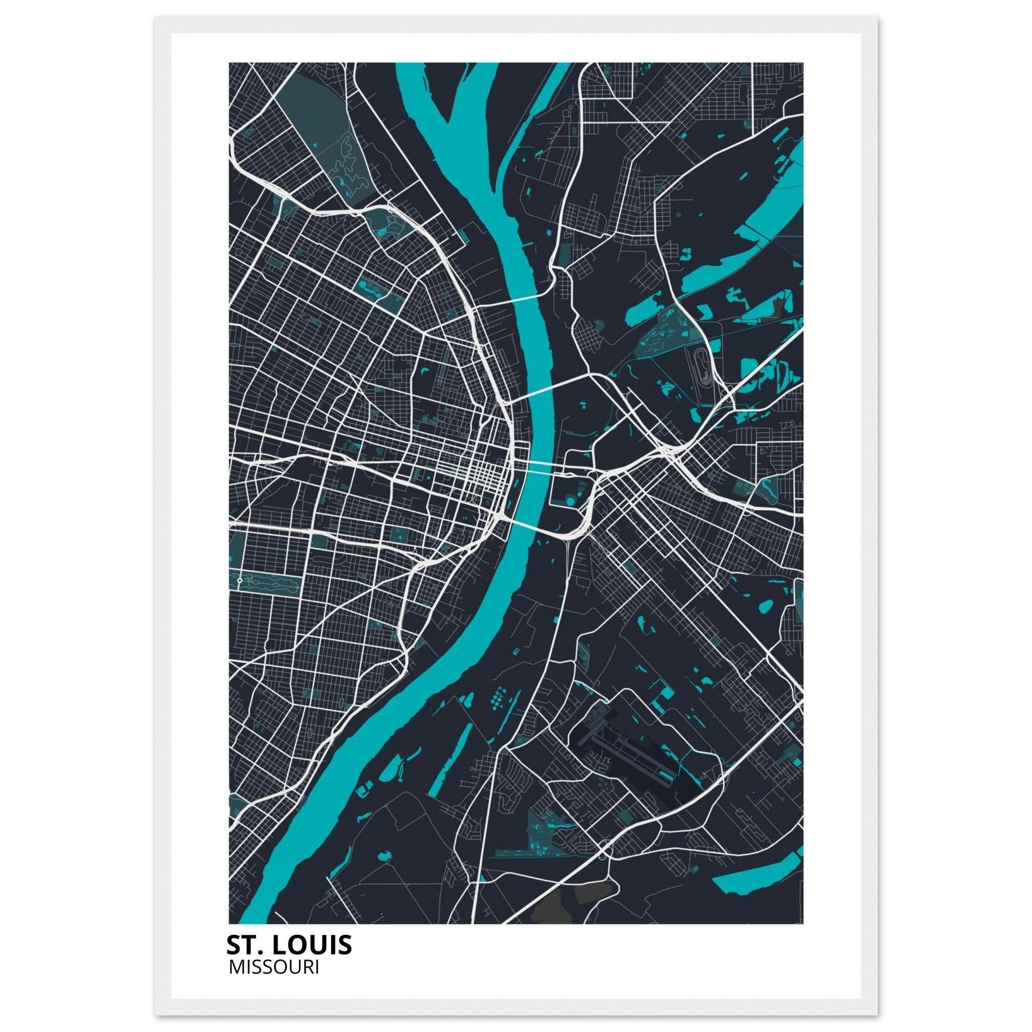 st louis map poster print