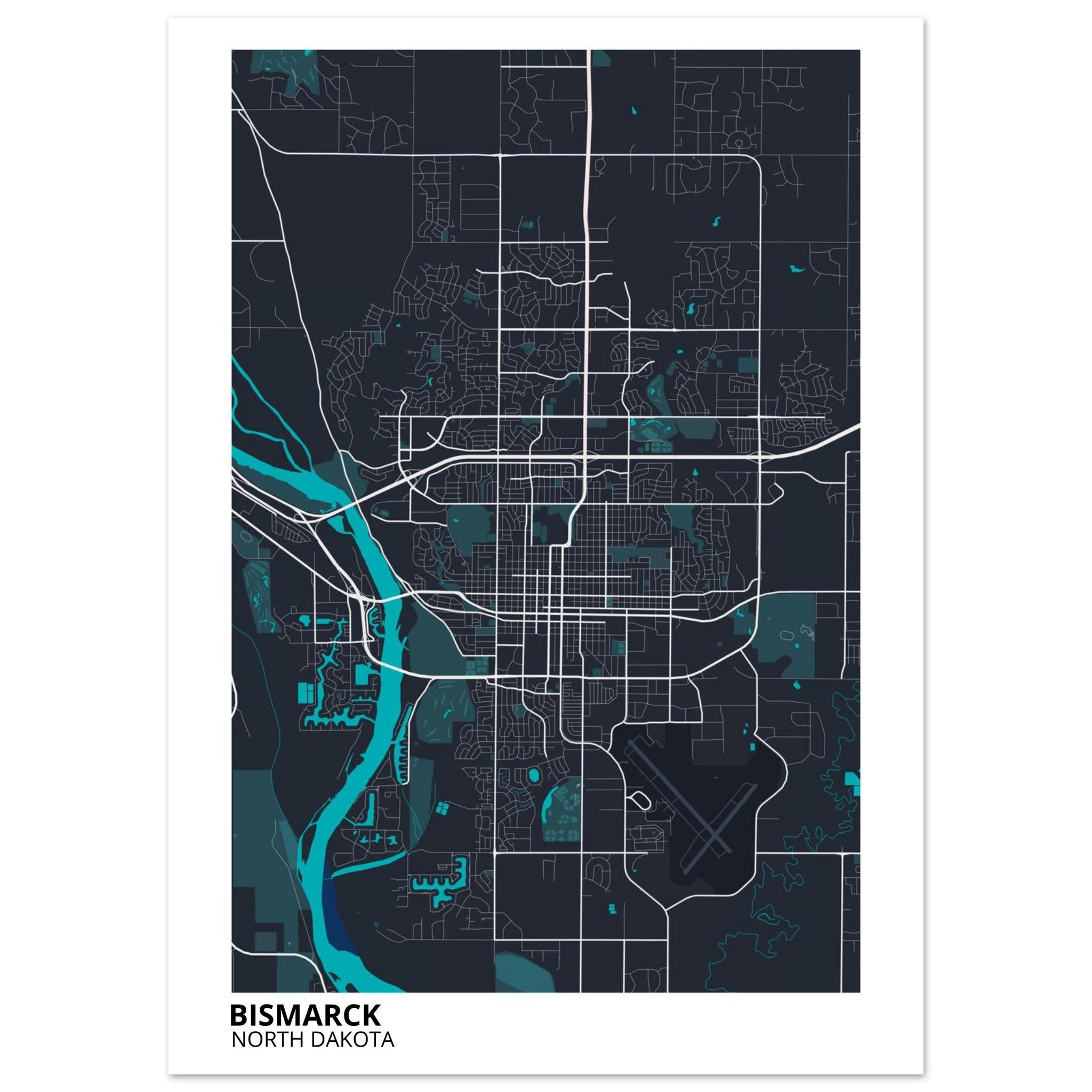 bismark map poster print