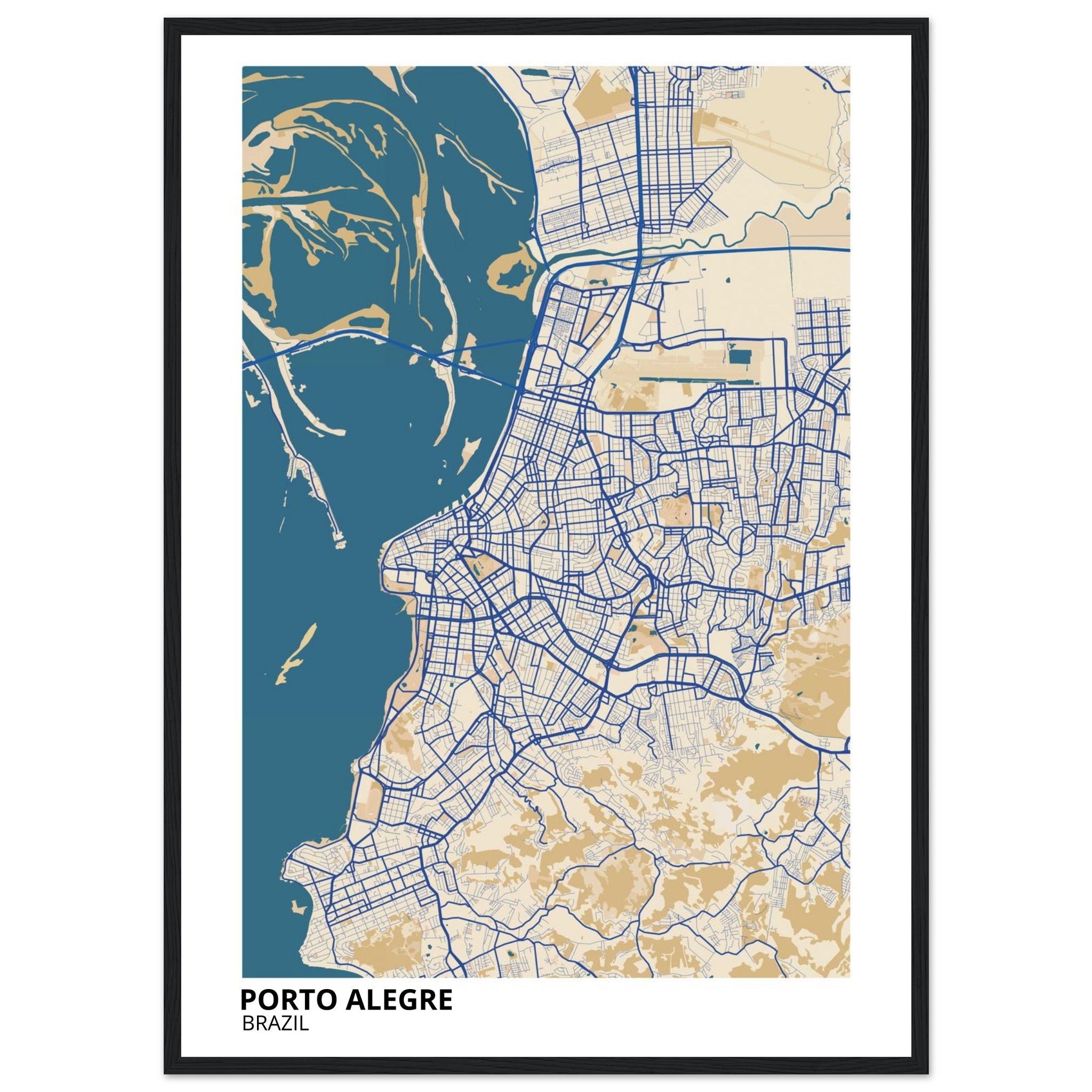 Porto Alegre Brazil City Map Poster | Custom Map Art Print - Ink And Atlas