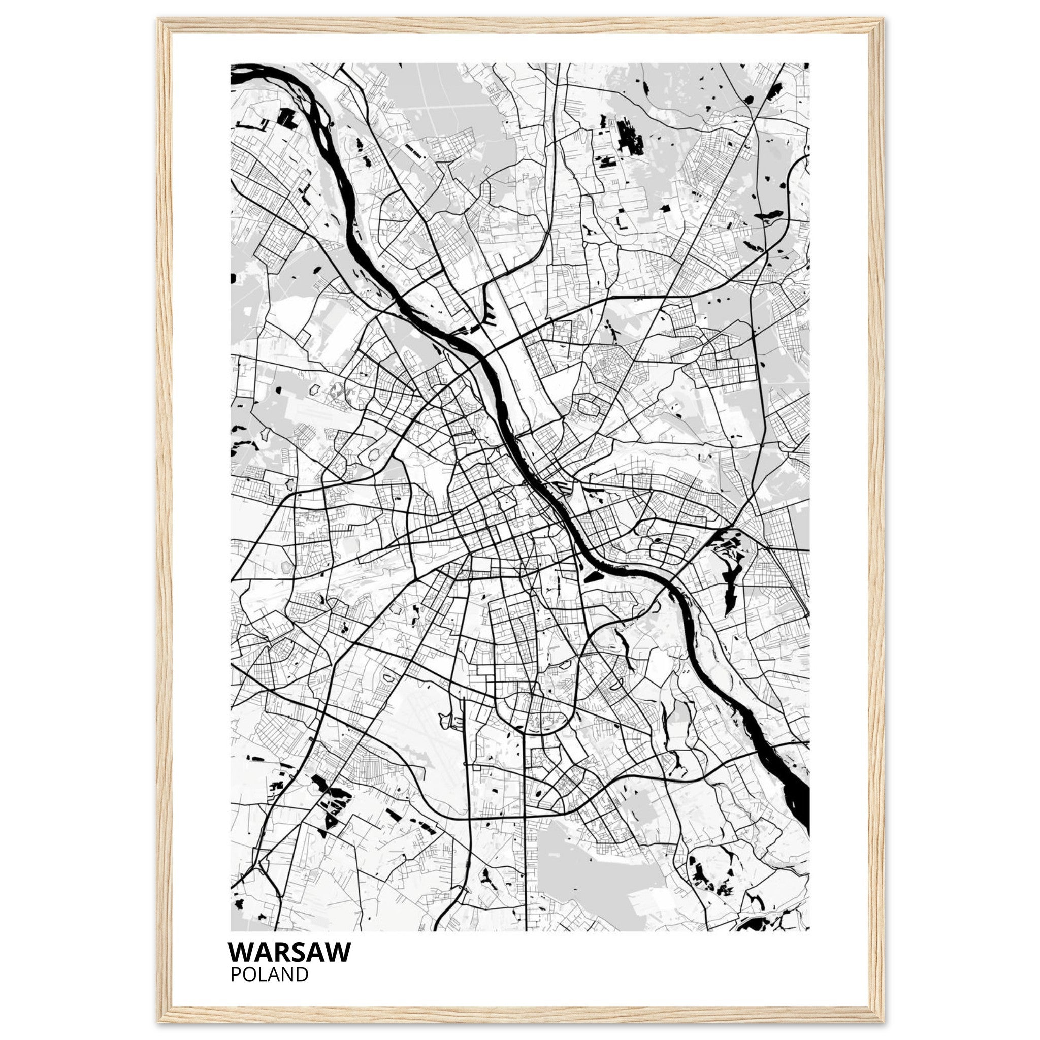 Warsaw Poland City Map Poster | Custom Map Art Print - Ink And Atlas
