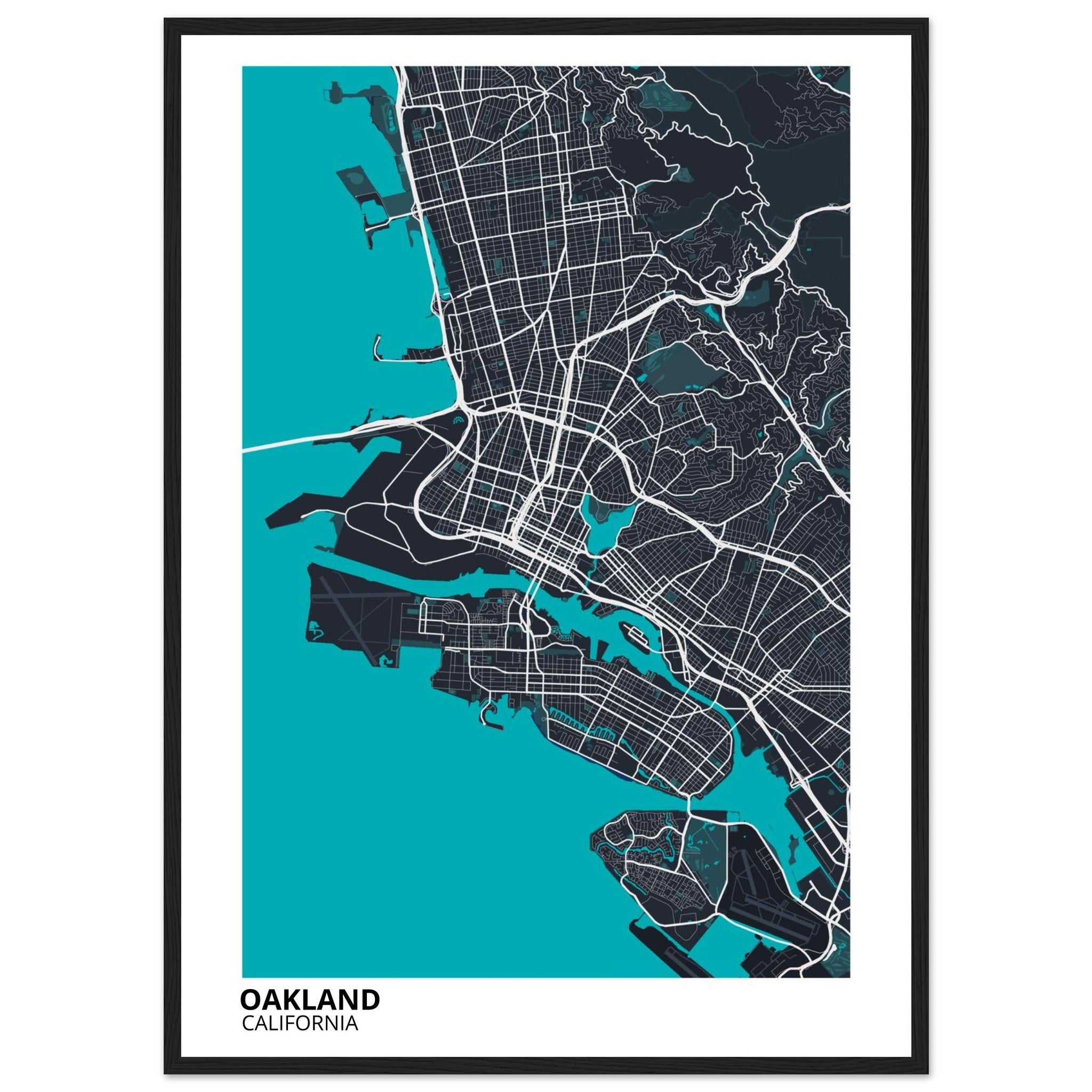 oakland map poster print