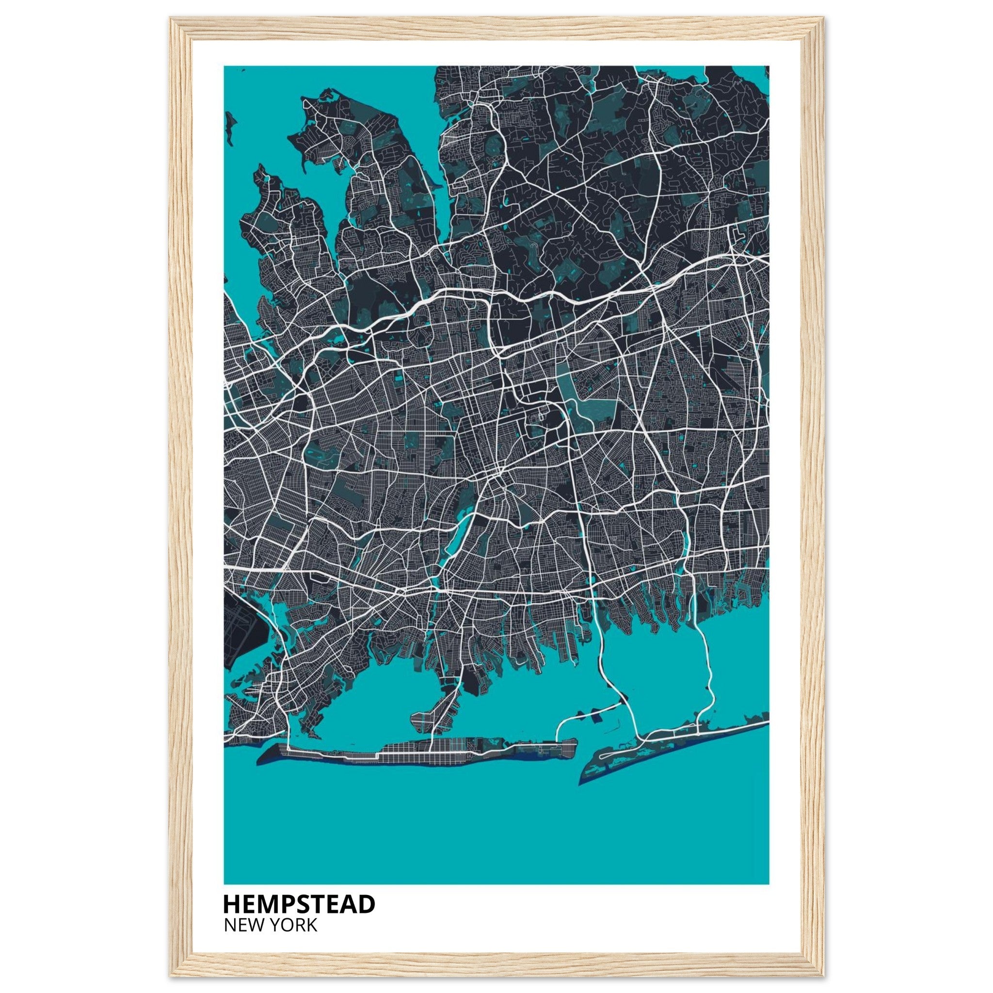 hempstead map poster print