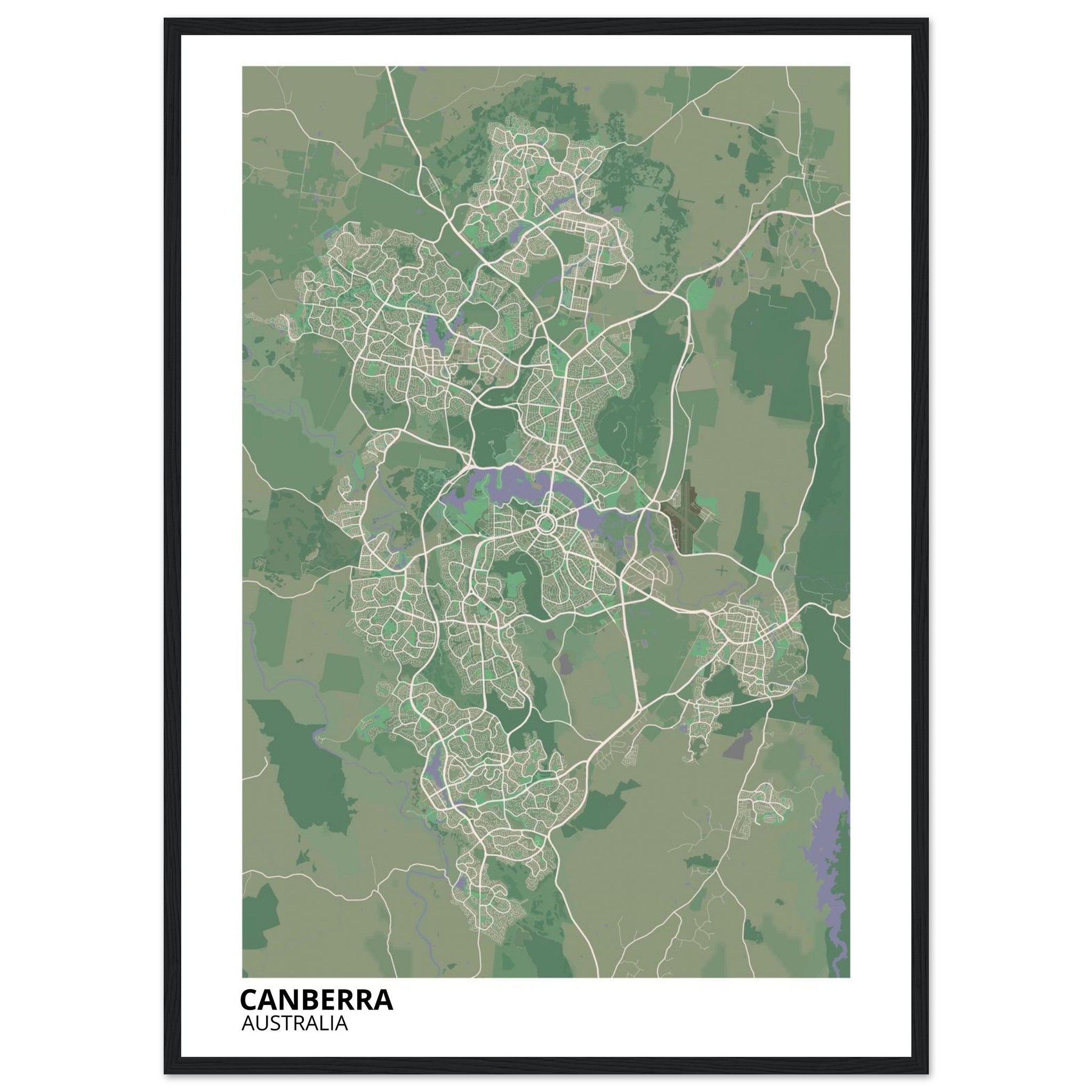 Canberra Australia City Map Poster | Custom Map Art Print - Ink And Atlas