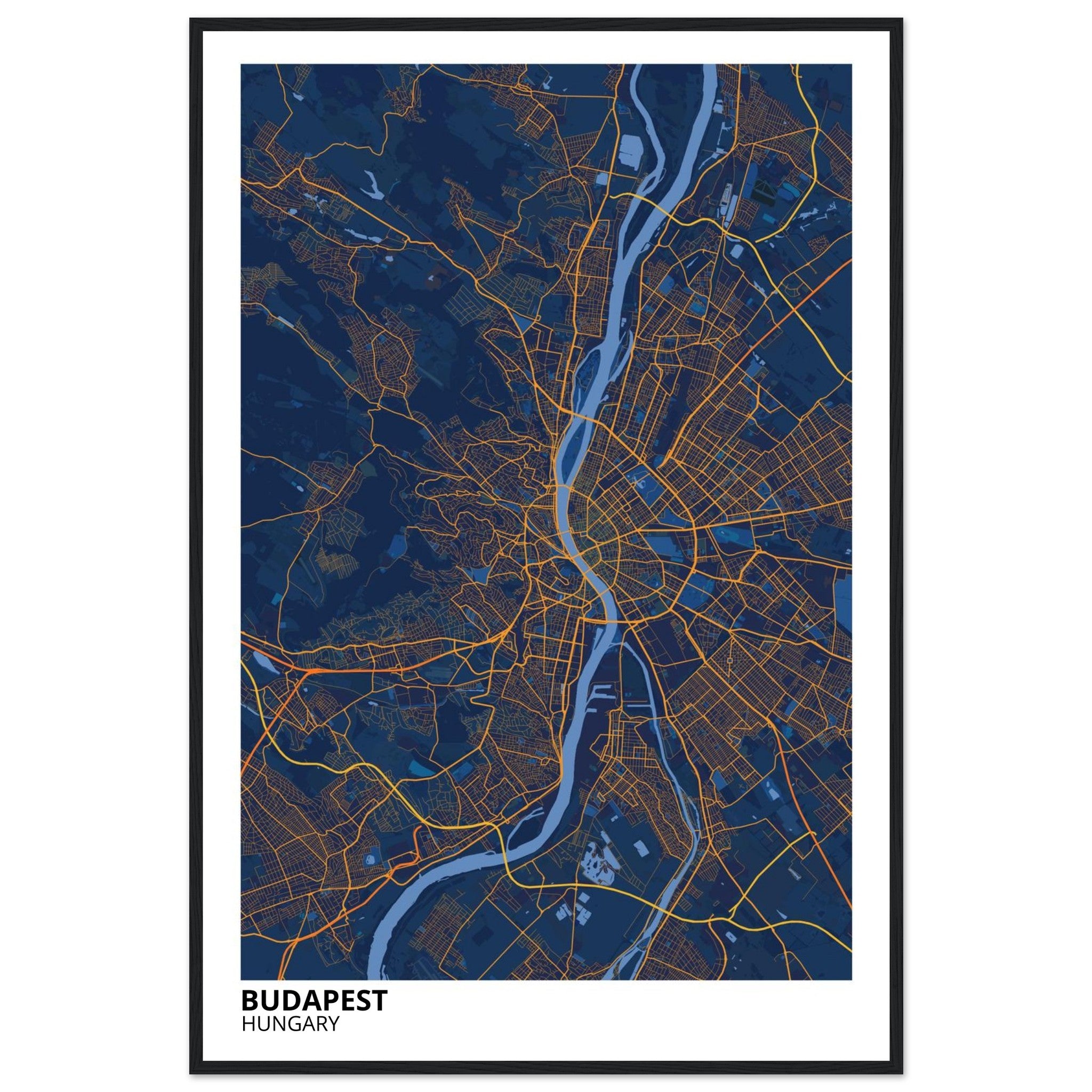 Budapest Hungary City Map Poster | Custom Map Art Print - Ink And Atlas