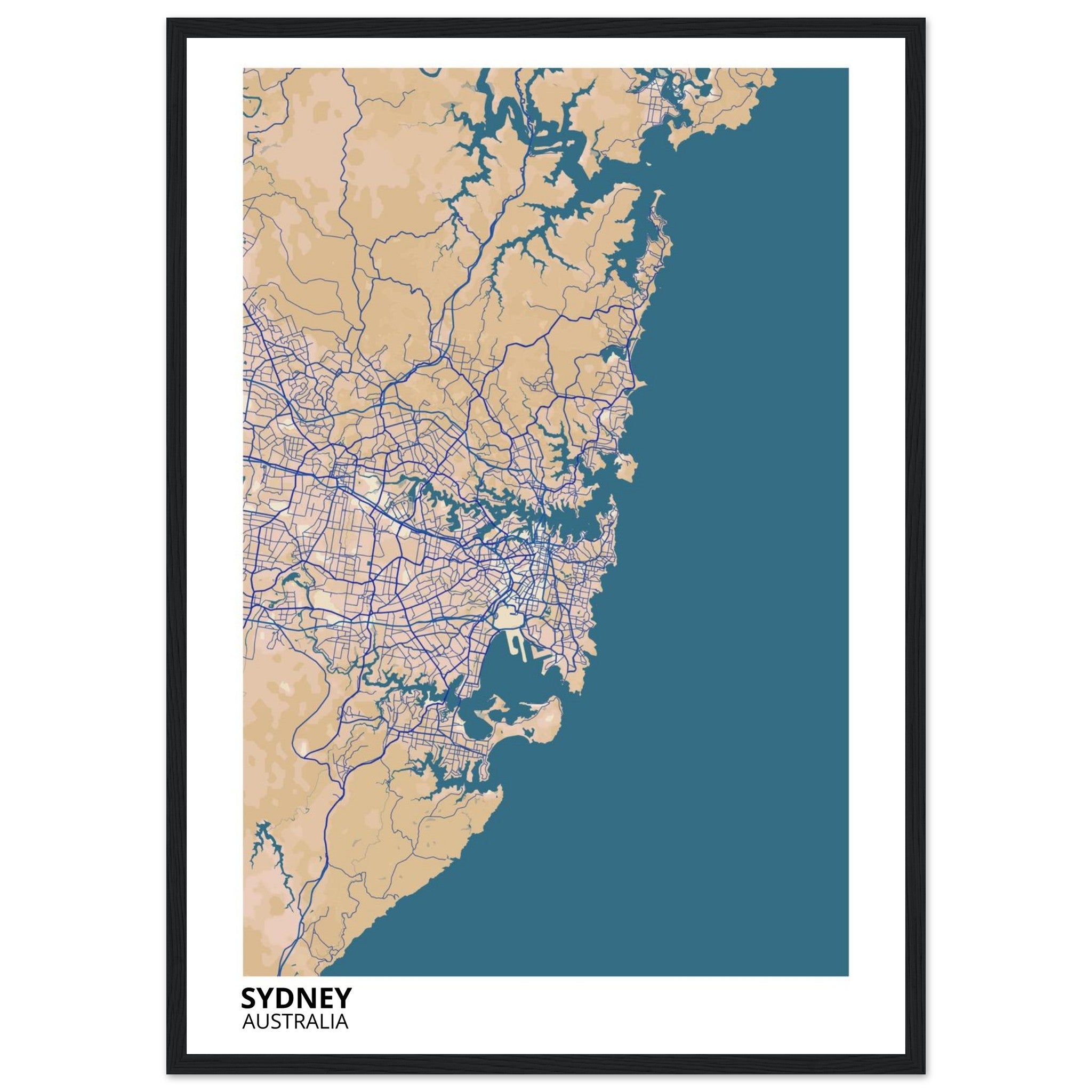 Sydney Australia City Map Poster | Custom Map Art Print - Ink And Atlas