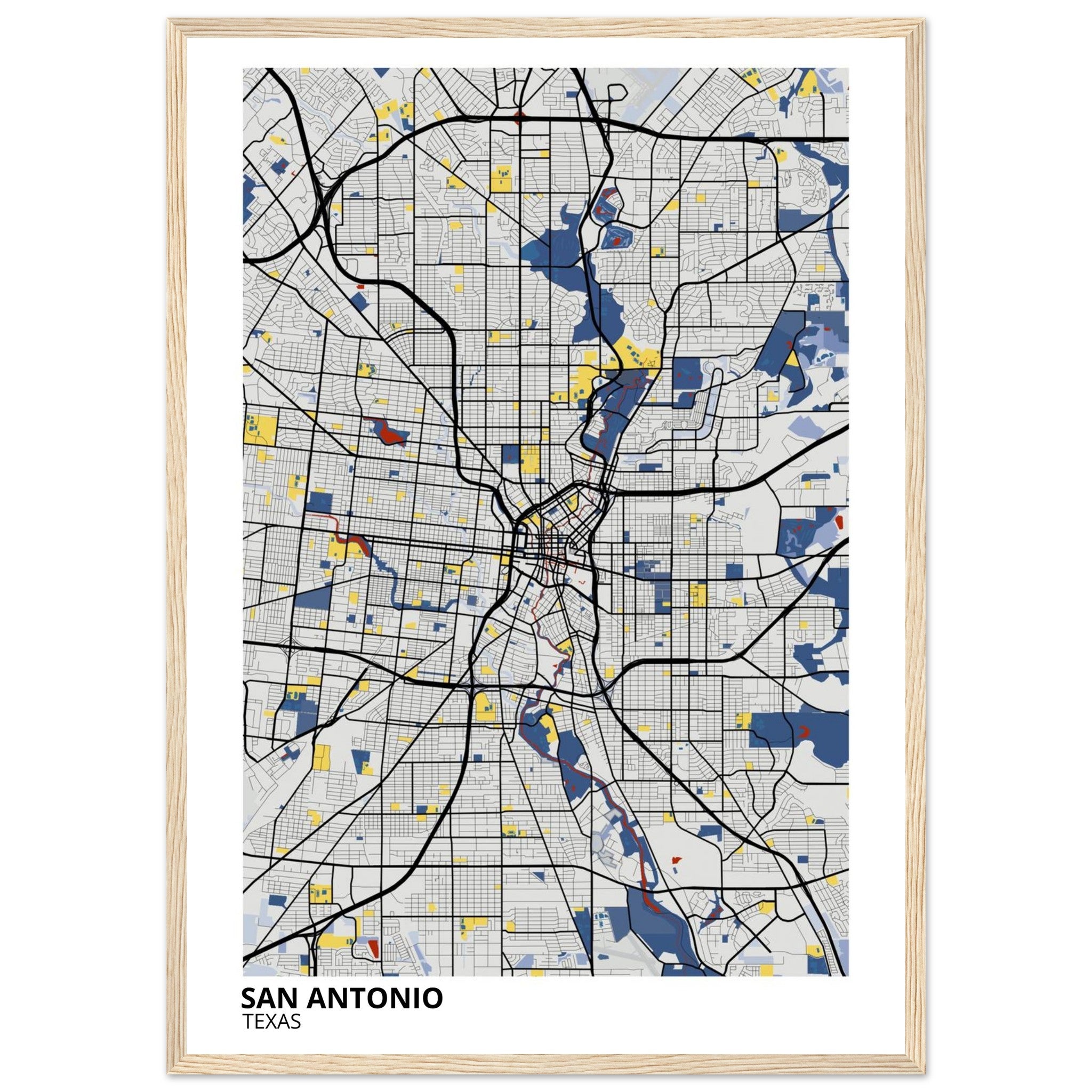 San Antonio Texas City Map Poster | Custom Map Art Print - Ink And Atlas