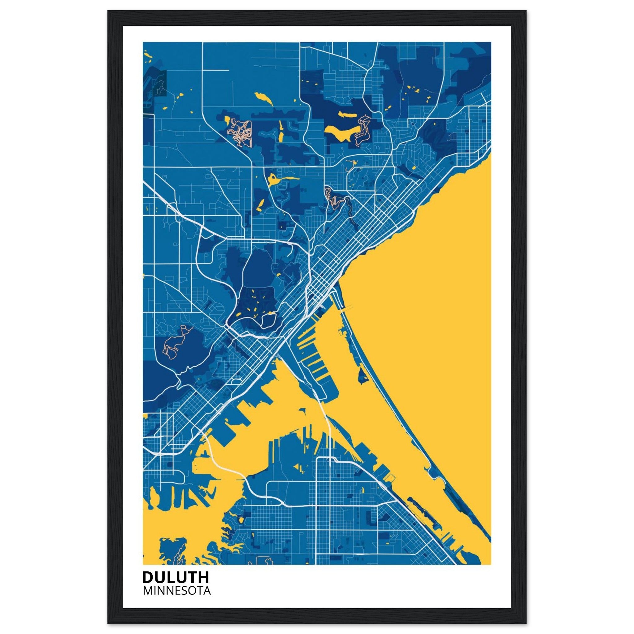 Duluth Minnesota City Map Poster | Custom Map Art Print - Ink And Atlas