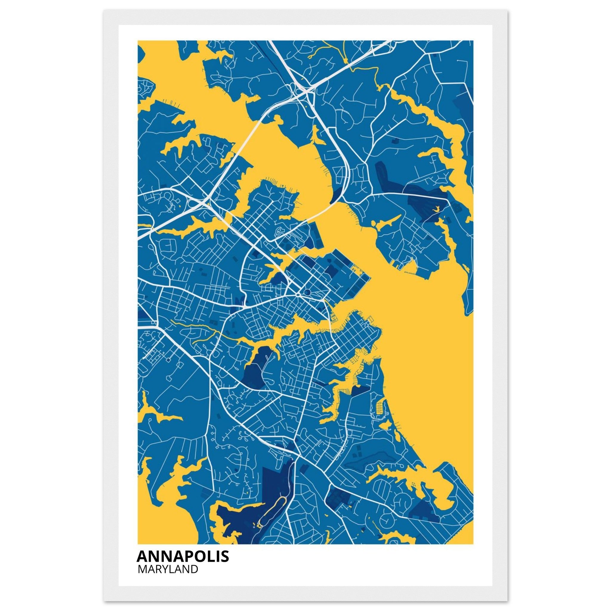 annapolis map poster print
