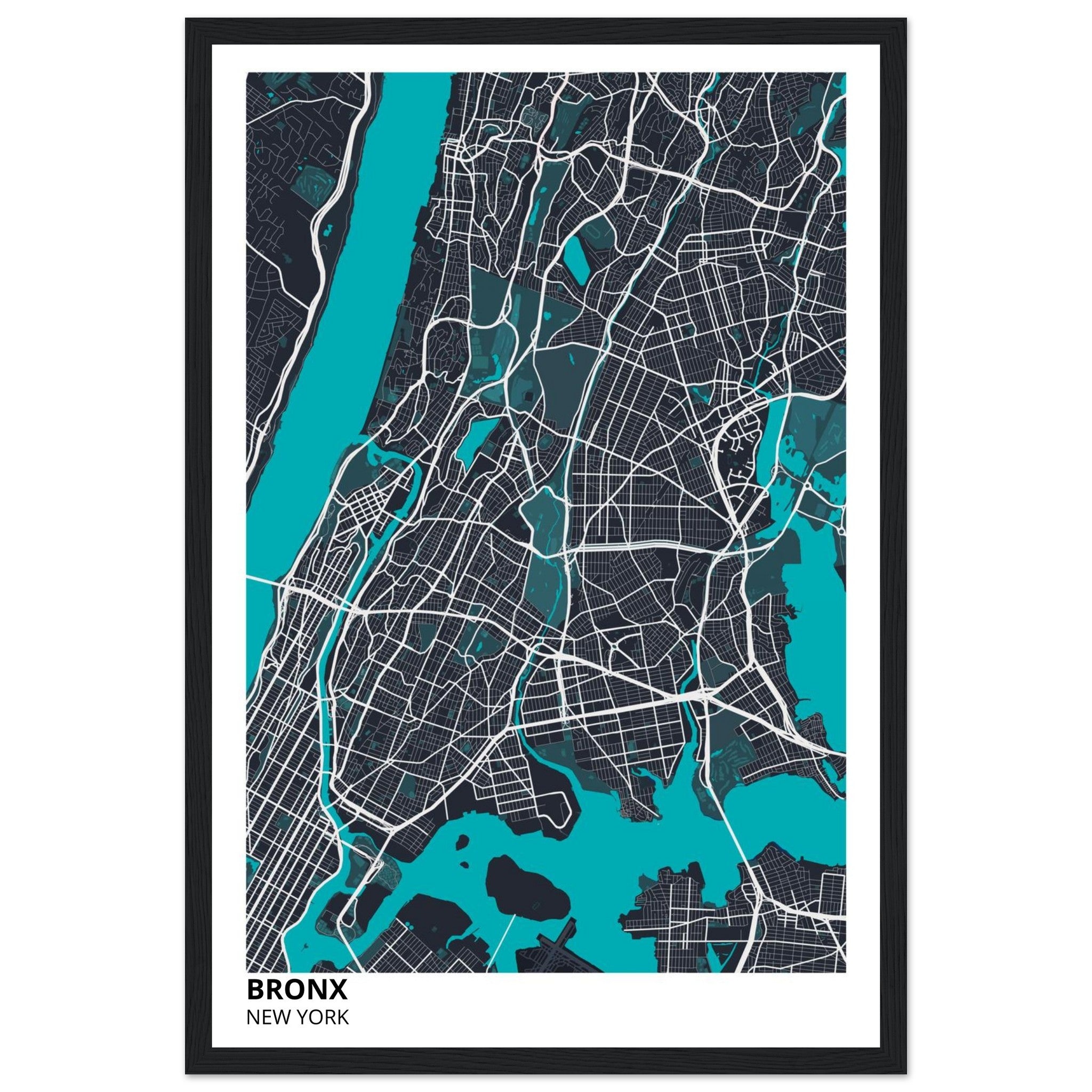 bronx map poster print