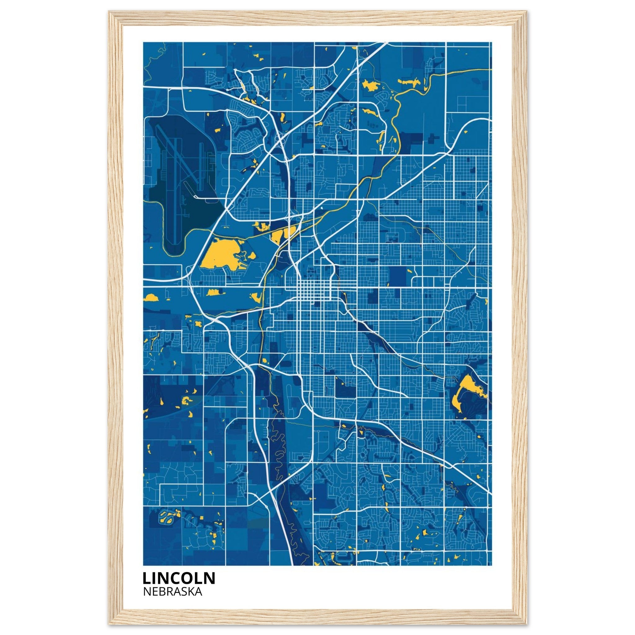 lincoln map poster print