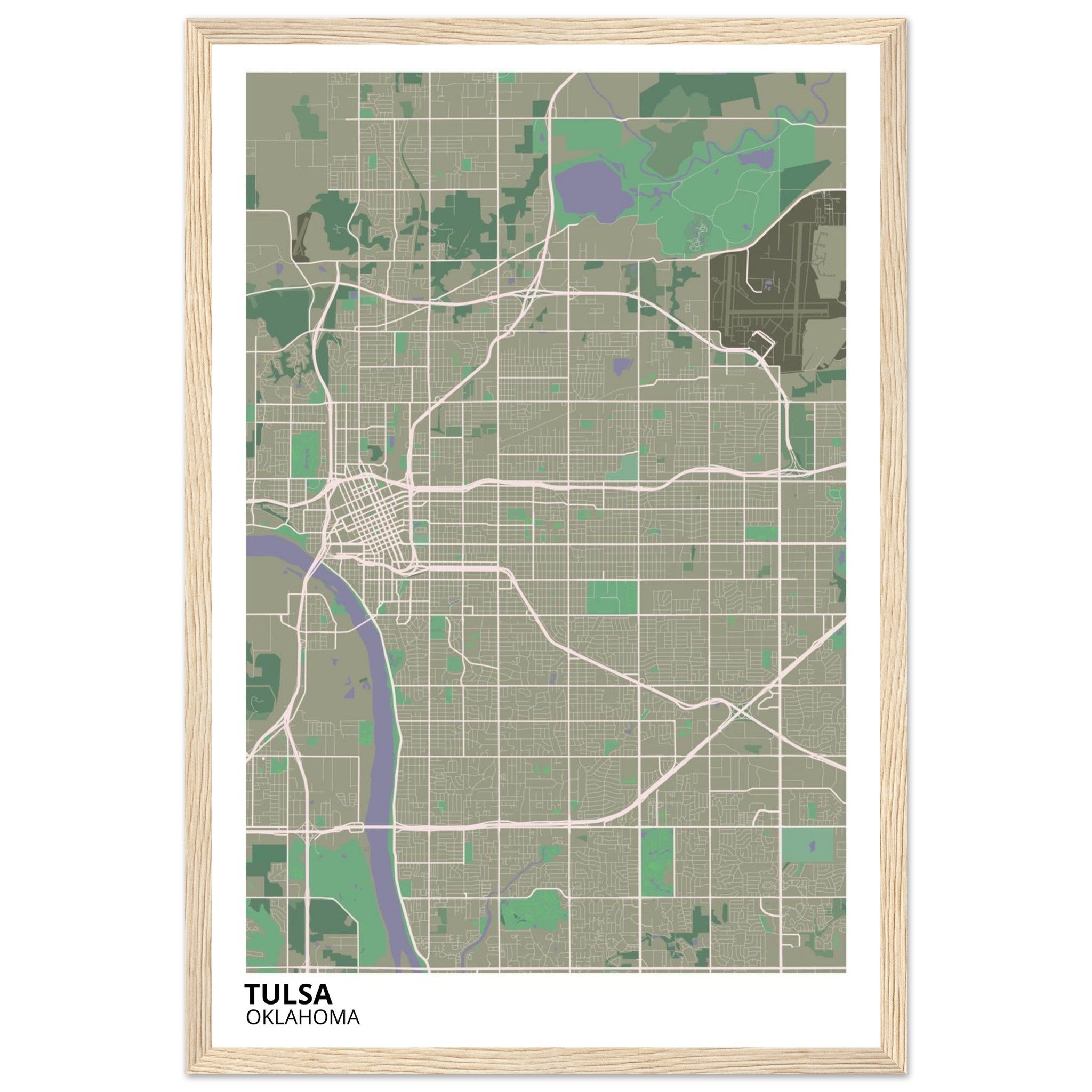 tulsa map poster print