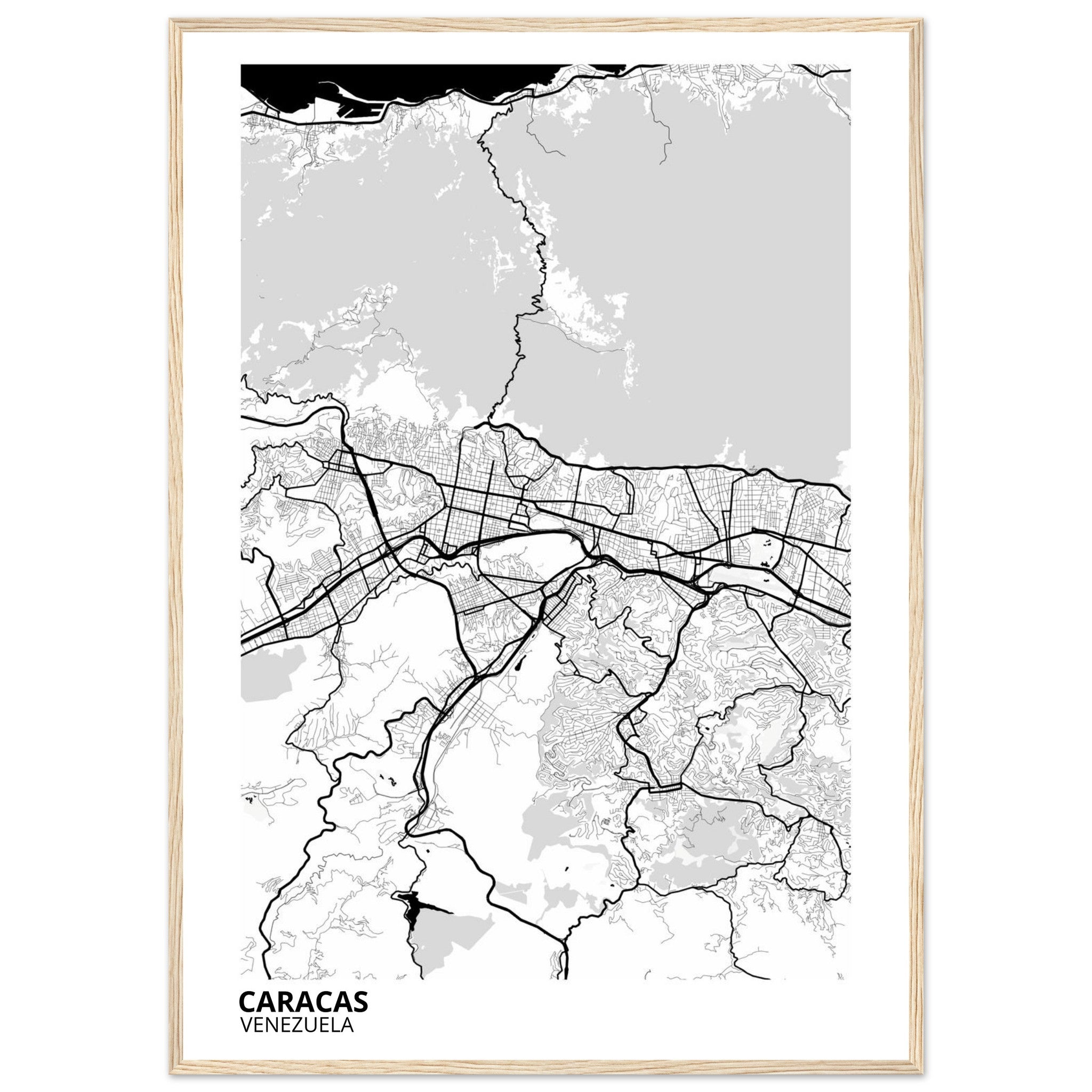 Caracas Venezuela City Map Poster | Custom Map Art Print - Ink And Atlas