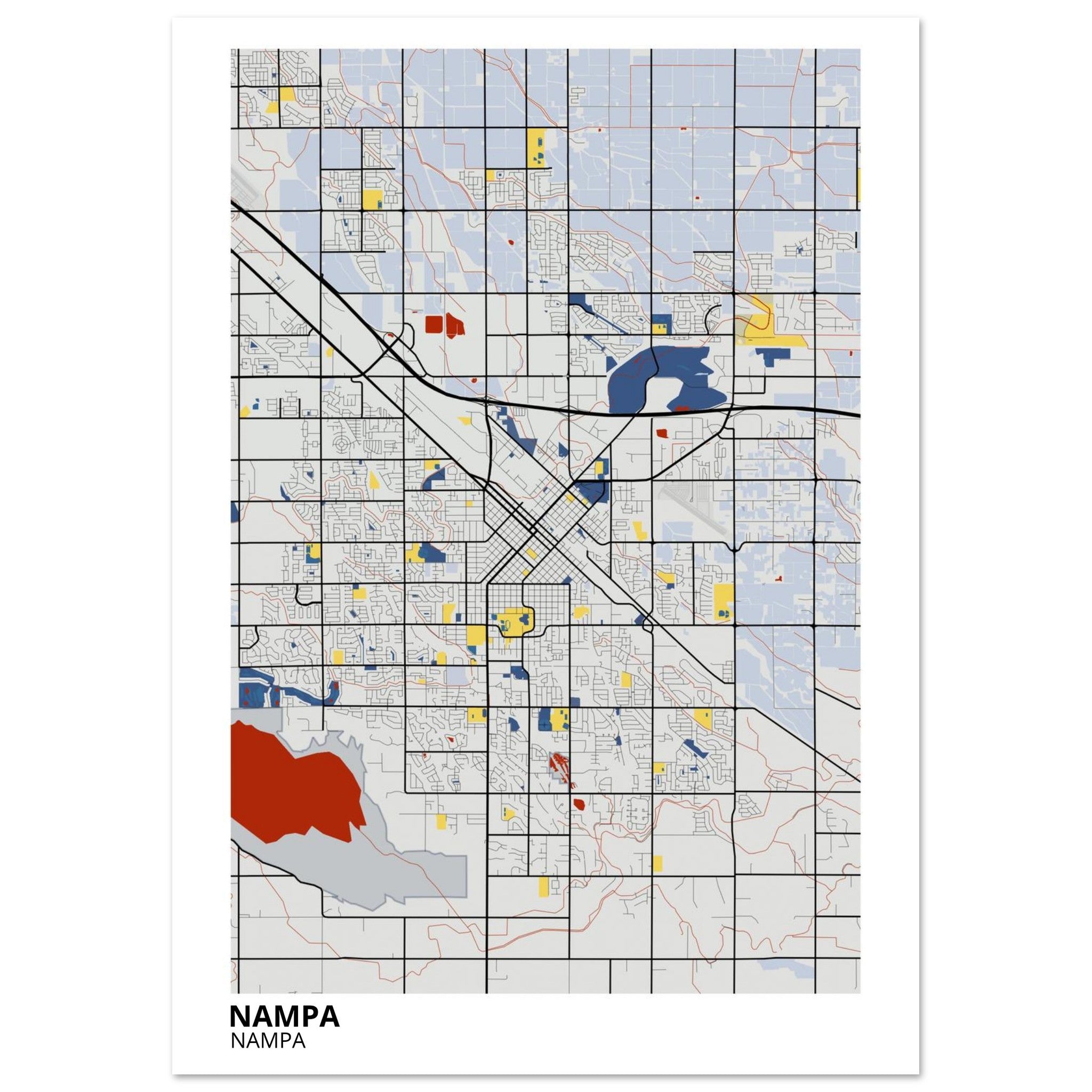 Nampa Idaho City Map Poster | Custom Map Art Print - Ink And Atlas